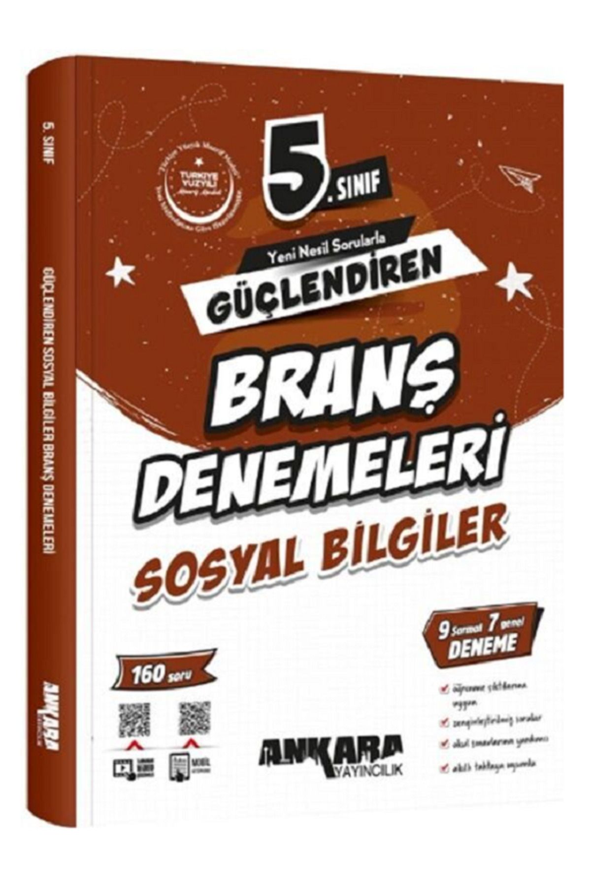 Evrensel İletişim Yayınları 5.Sınıf Ankara Güçlendiren SOSYAL BİLGİLER Branş Denemeleri / 7 Sarmal 5 Genel Deneme / 160 Soru