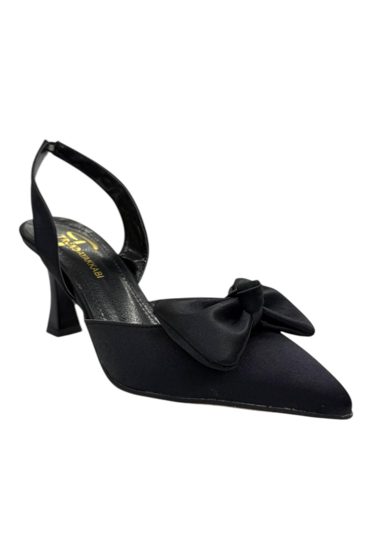 Shoes Saten Fiyonklu Topuklu Ayakkabı