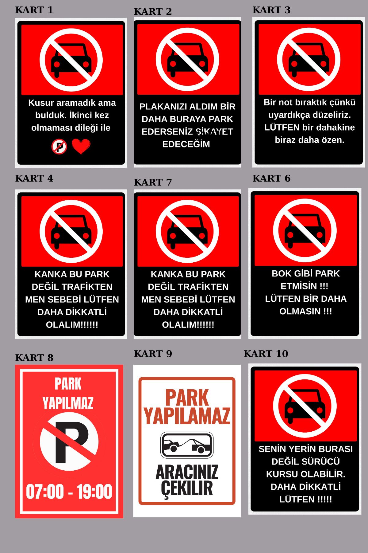 quickprint Parkvizit _normak Kartvizit Boyutu Kötü Park Edenlere Eglenceli Ve Etkili Uyari Karti- 25 Adet 8x5
