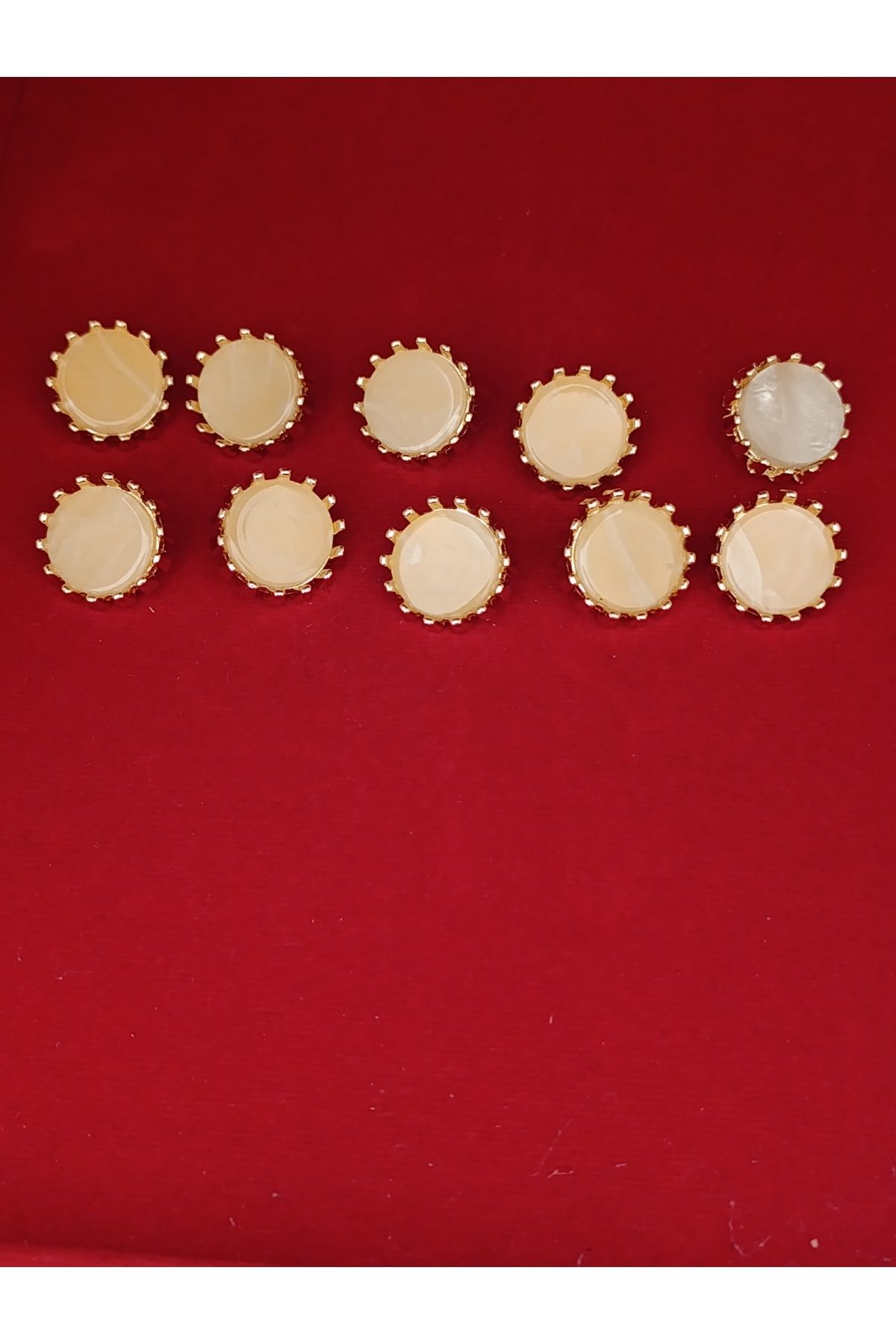 Tasarım Sedefli Ekru Pleksi Düğme 17MM