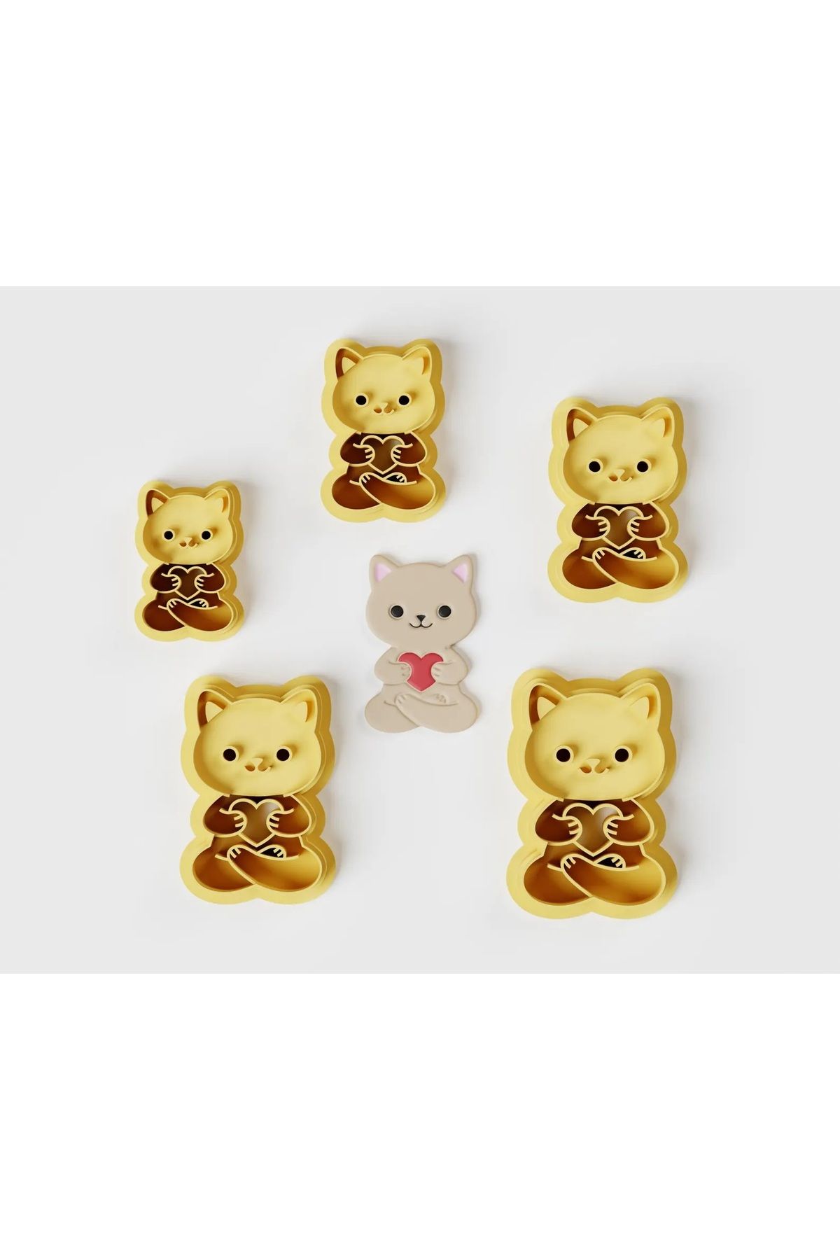 Muhcu Home Kalpli Kedi Kurabiye Kalıbı , Kil , Polimer Keskin Kesici Çizgi Yüksek Kalite (45 MM Boy)
