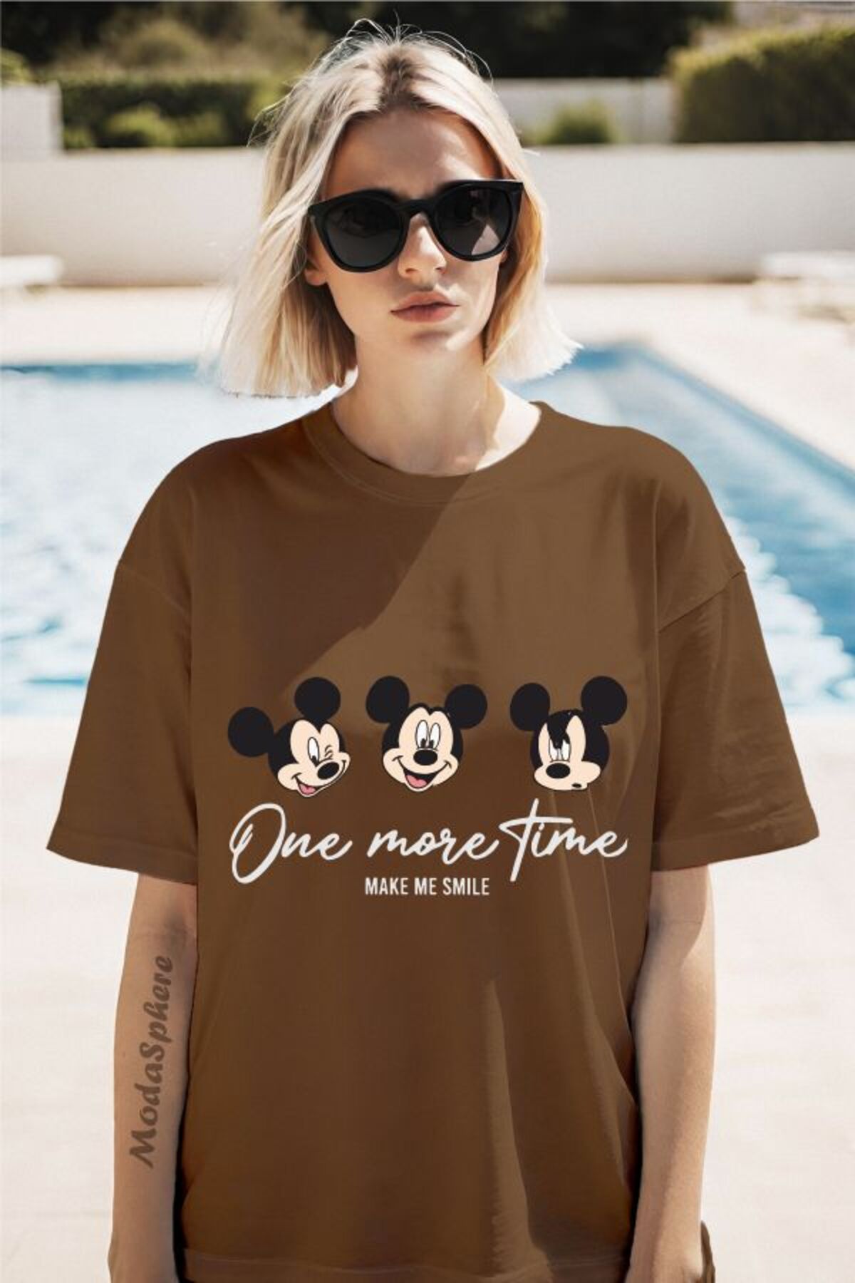 ModaSphere One More Time Baskılı Unisex Oversize Tişört