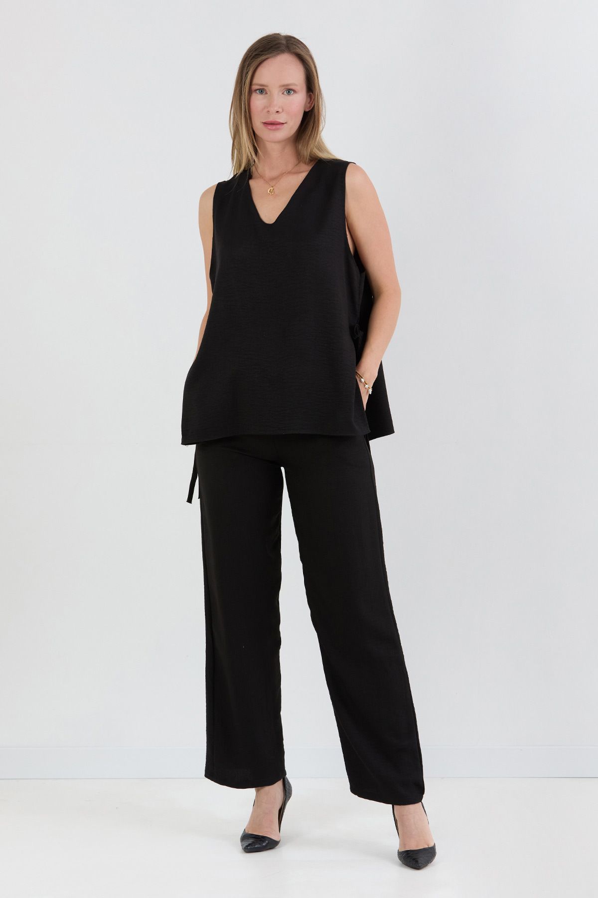Fulla Moda Basic Pantolonlu Ayrobin Takım