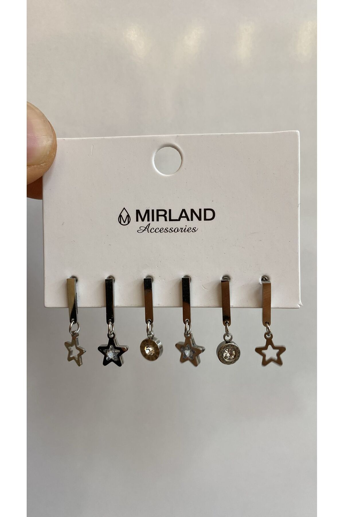 MİRLAND TAKI ŞIK ÇELİK KADIN 6 LI KÜPE SETİ