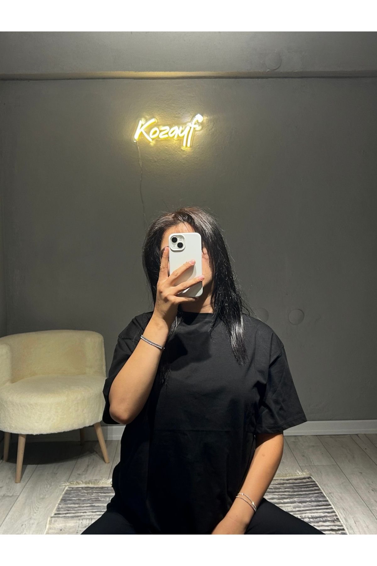 Kozayf Düz Siyah T-shirt