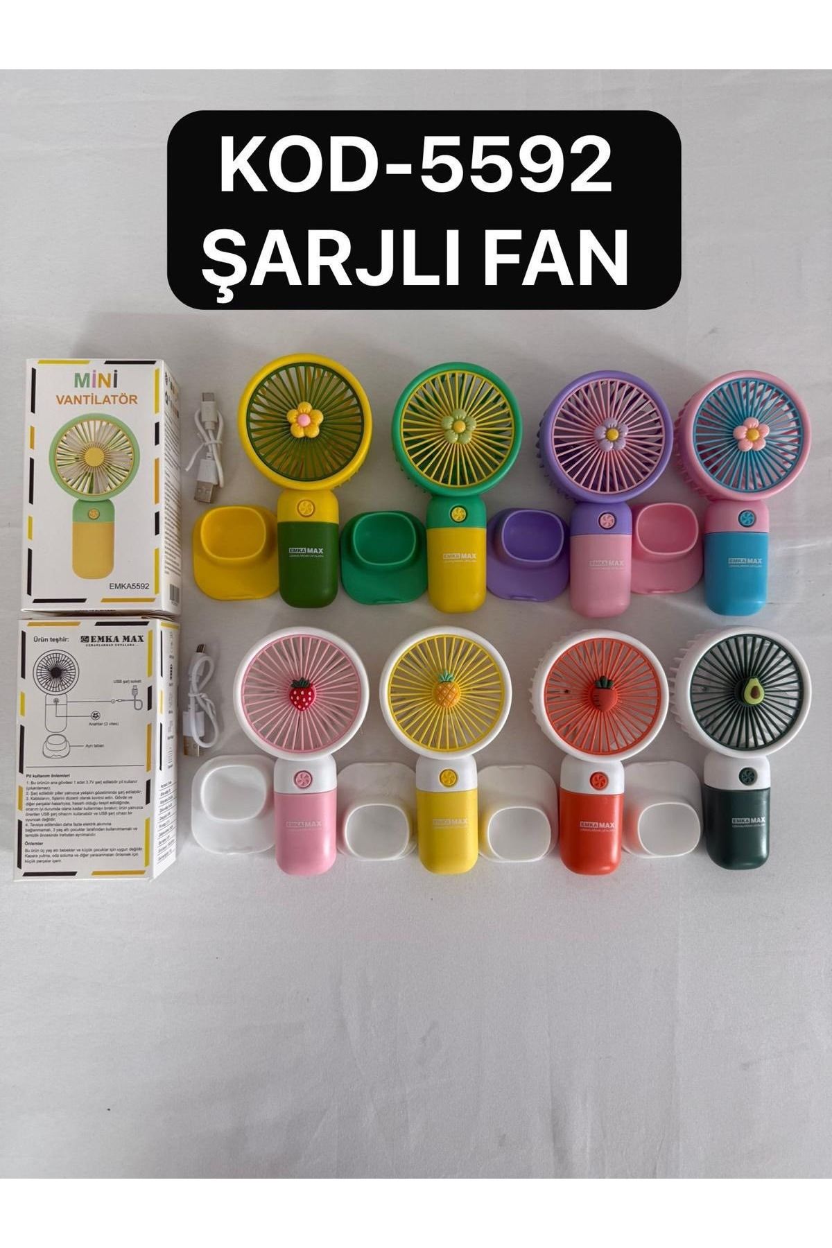 bestwork Masaüstü El Fanı Sevimli Meyve Tasarımlı