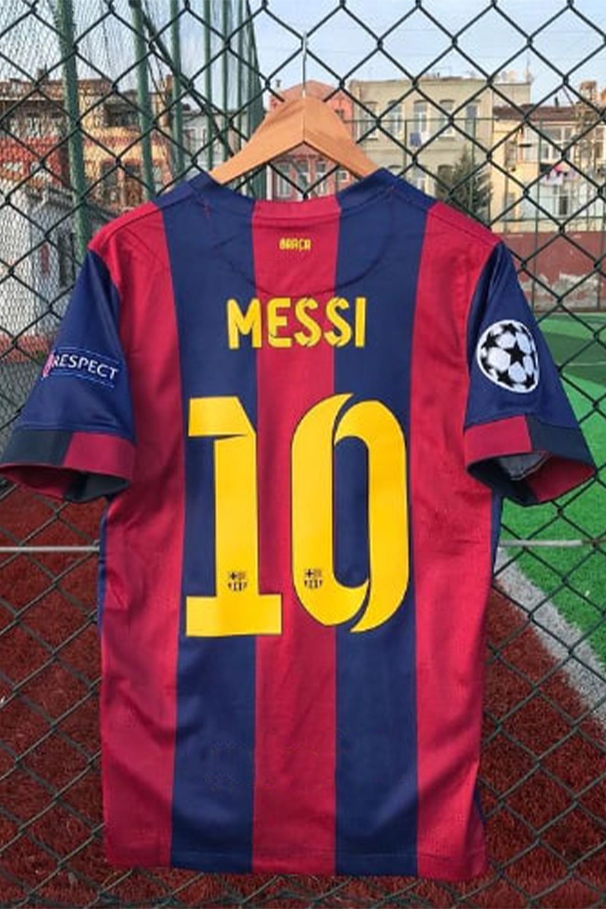 DAYIBALI DÜKKAN DAYIBALI Messi 2014/15 Bordo Mavi Kısa Kol Sampiyonlar Ligi Nostalji Forması