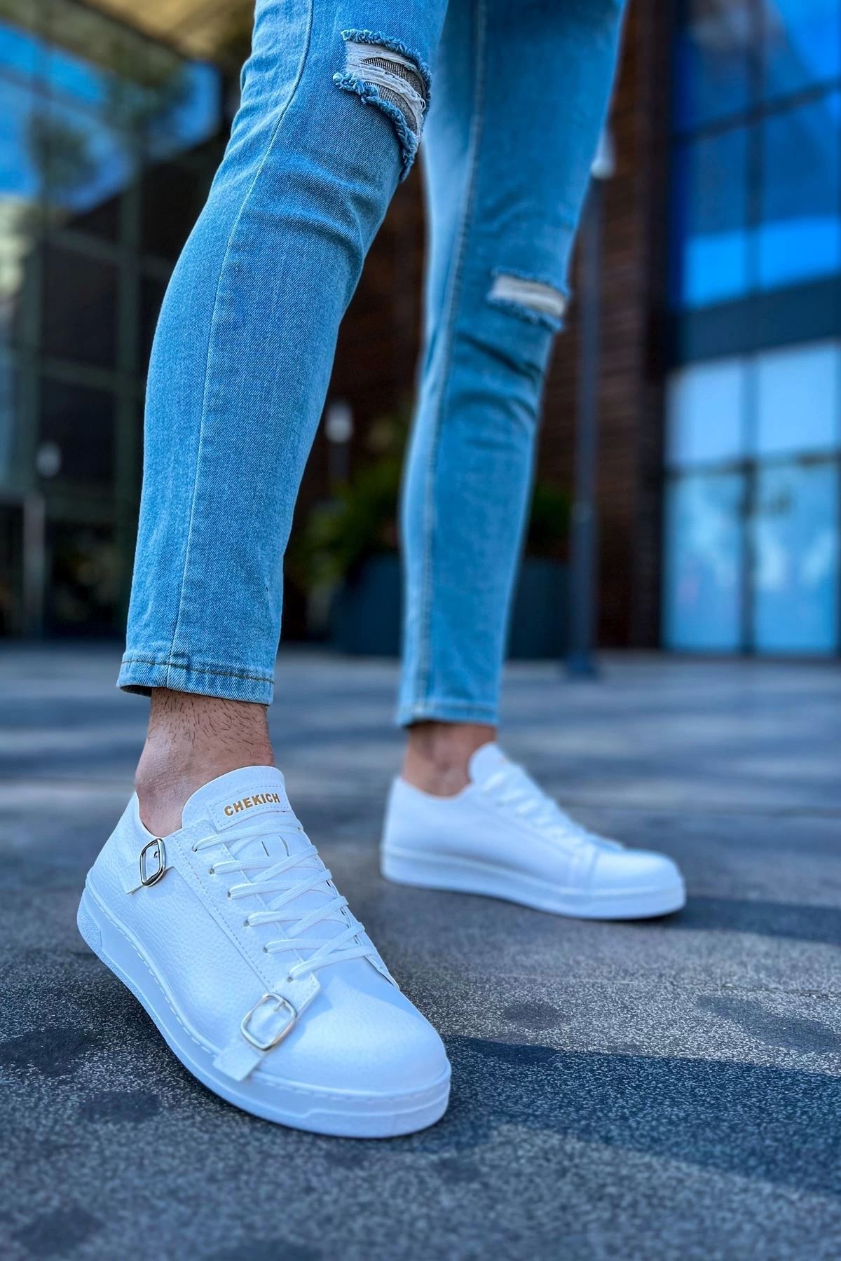 KEREM YAPI MARKET CH191 CBT Side Buckle Erkek Ayakkabı BEYAZ