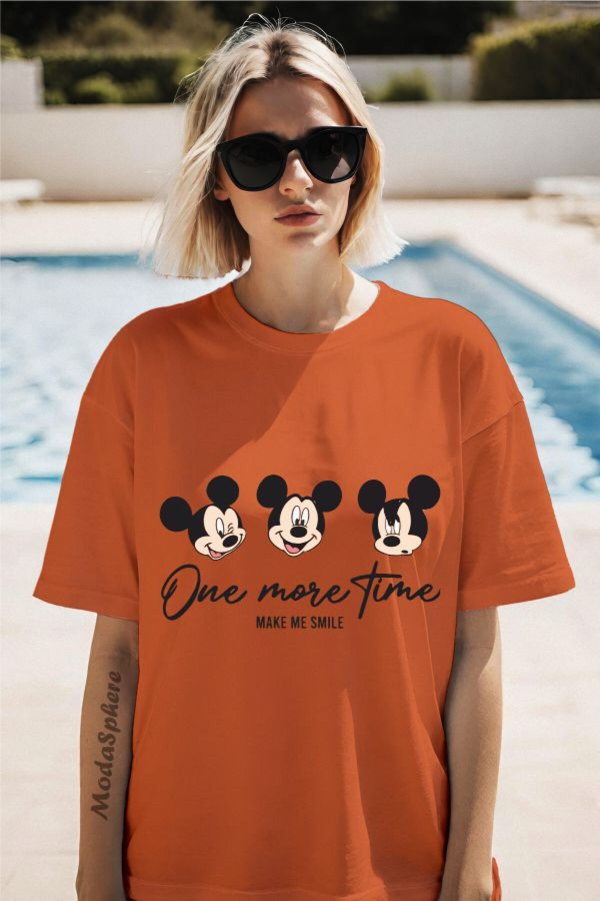 ModaSphere One More Time Baskılı Unisex Oversize Tişört