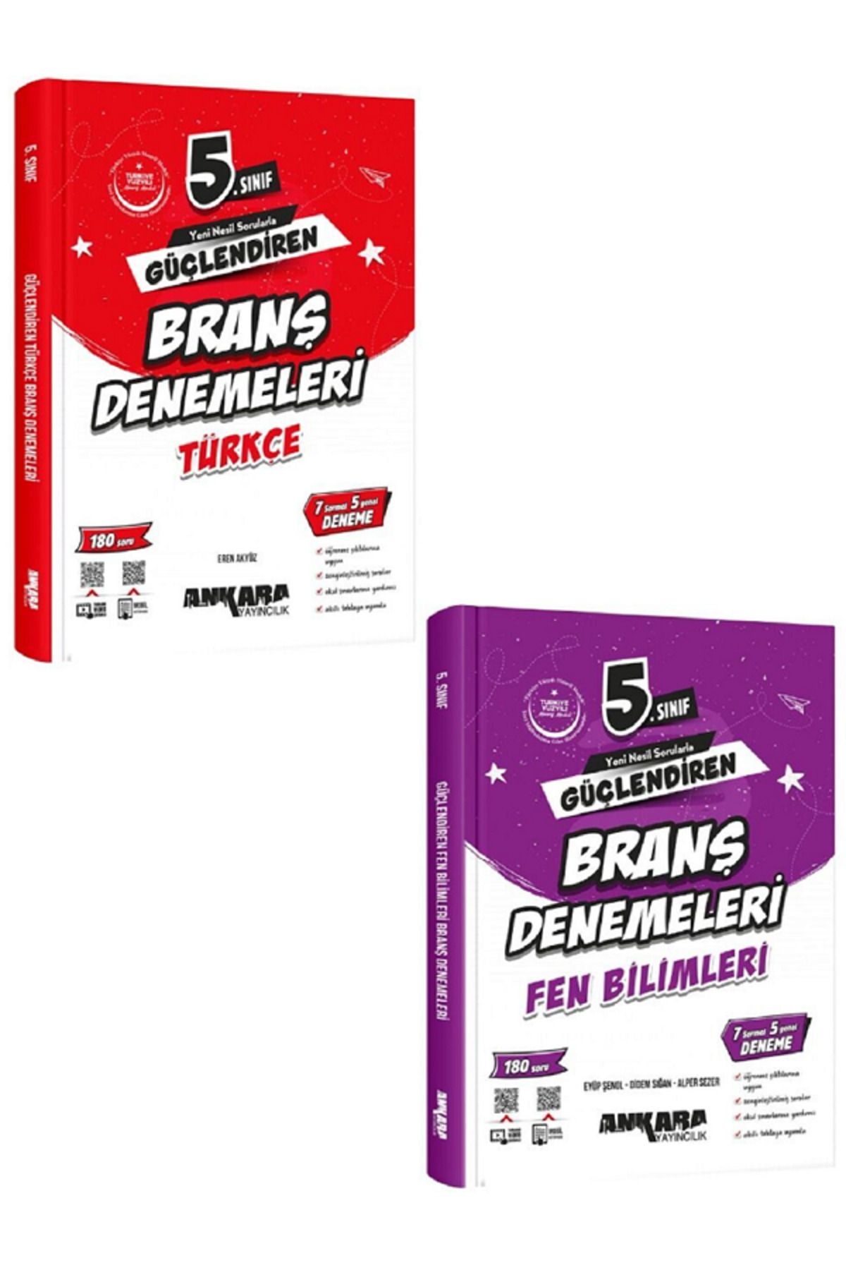 Evrensel İletişim Yayınları 5.Sınıf Ankara Güçlendiren Türkçe + Fen Bilimleri Branş Denemeleri / 360 Soru / YENİİ - 2 KİTAP