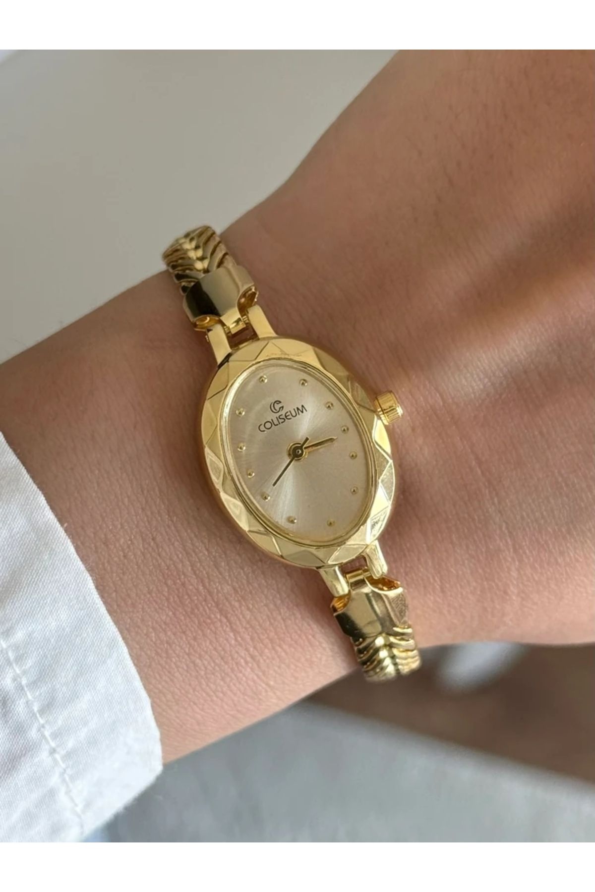 RoseandRoses Lenna Örgü Zincir Kordon Minimal Kadın Kol Saati Gold (Gold Kadran)