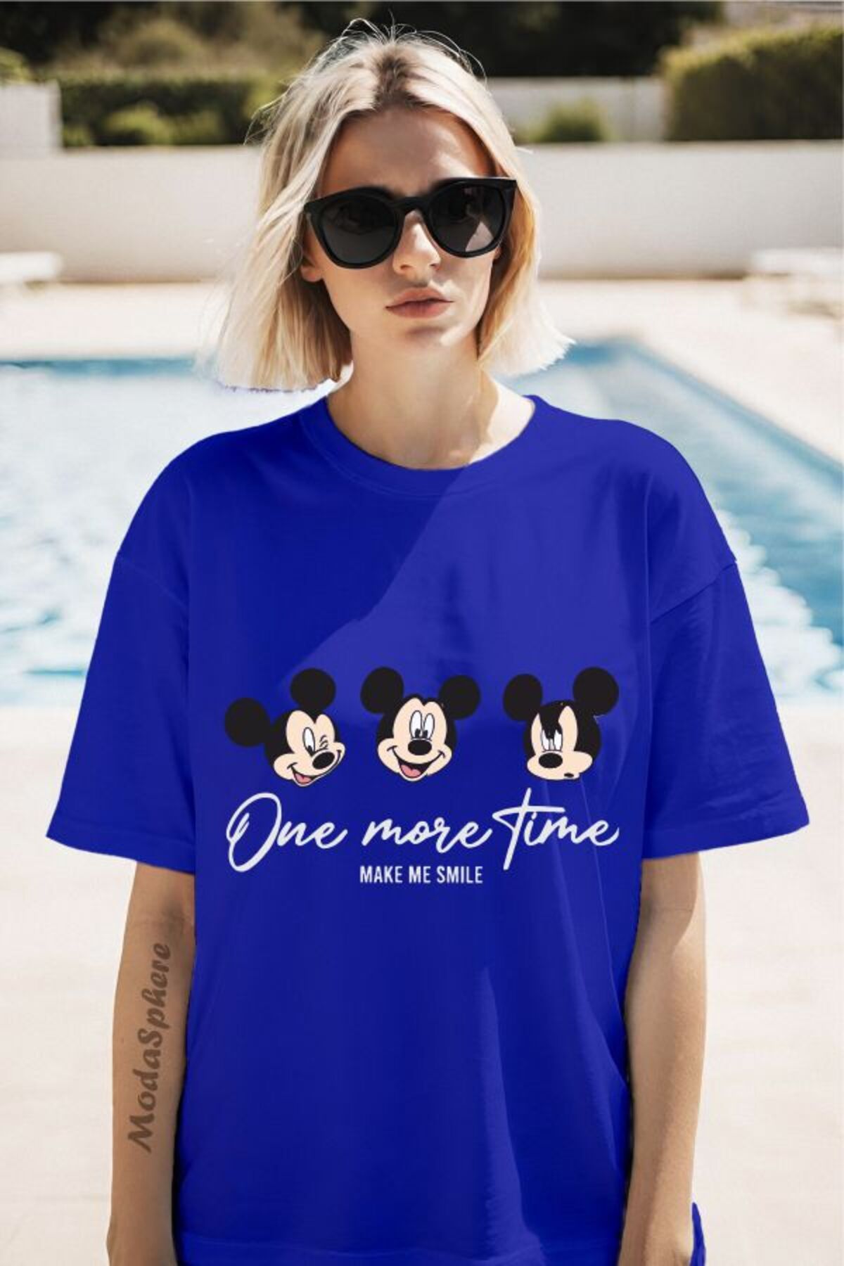 ModaSphere One More Time Baskılı Unisex Oversize Tişört