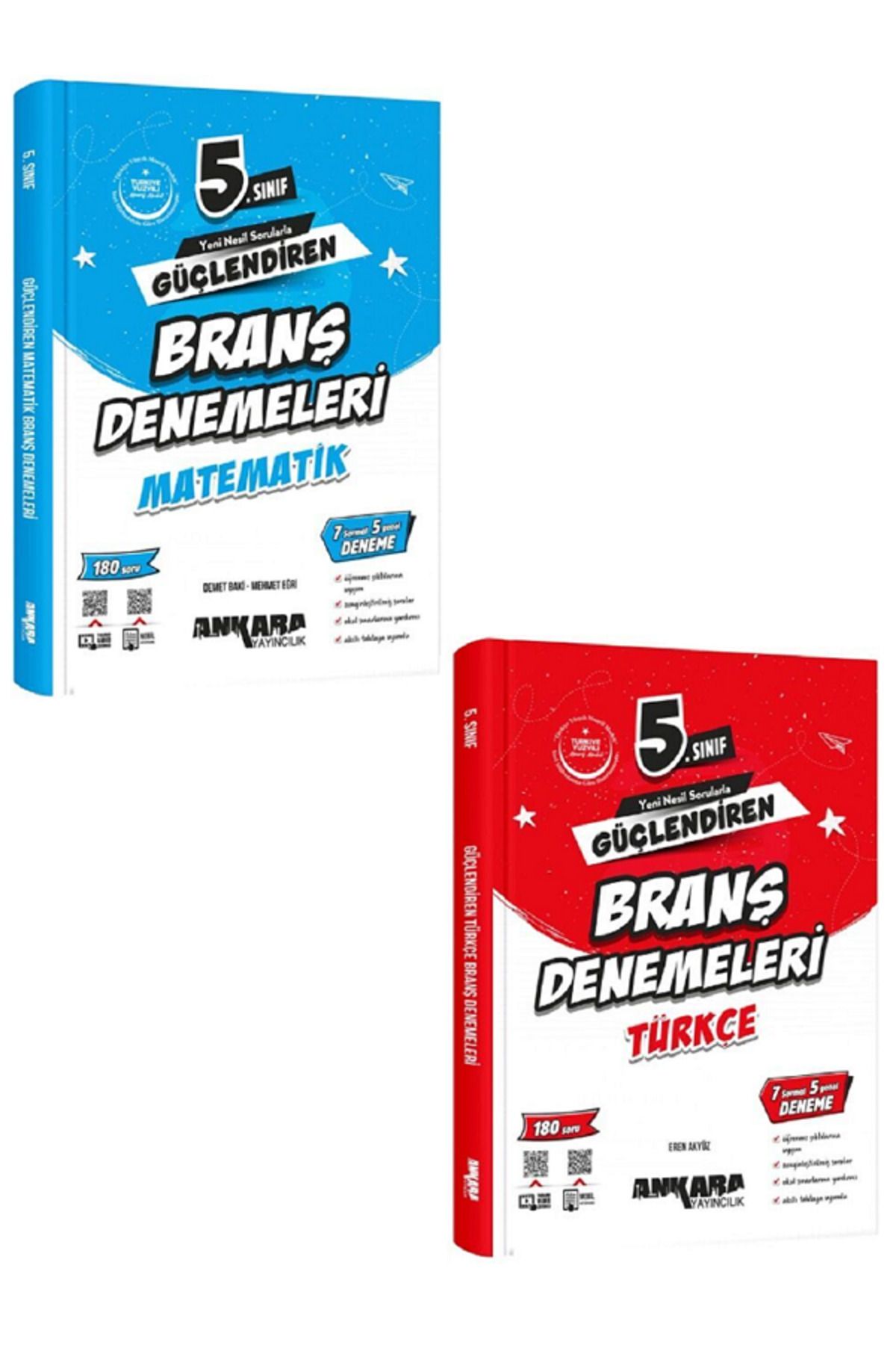 Evrensel İletişim Yayınları 5.Sınıf Ankara Güçlendiren Matematik + Türkçe Branş Denemeleri / 360 Soru / YENİİ - 2 KİTAP