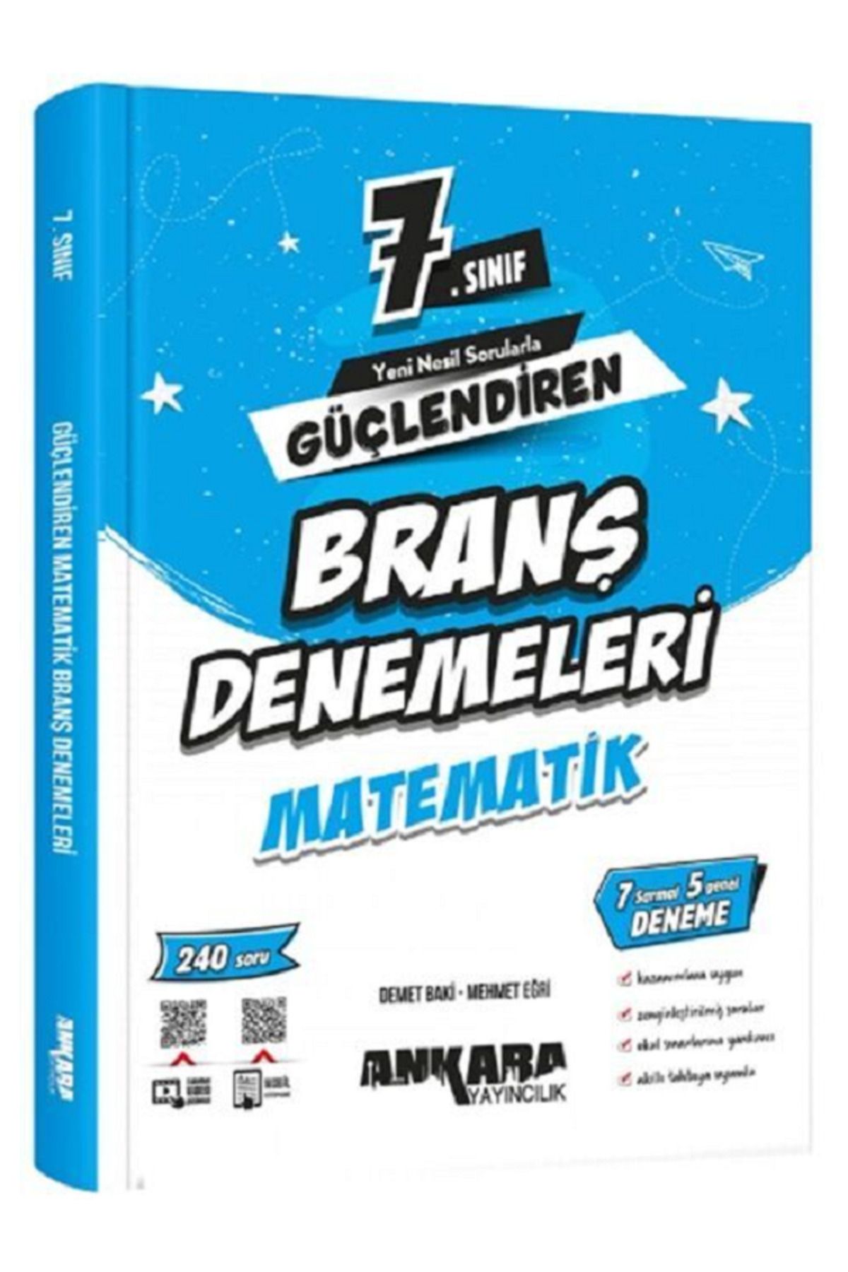 Evrensel İletişim Yayınları 7.Sınıf Ankara Güçlendiren MATEMATİK Branş Denemeleri / 7 Sarmal 5 Genel Deneme - 240 Soru