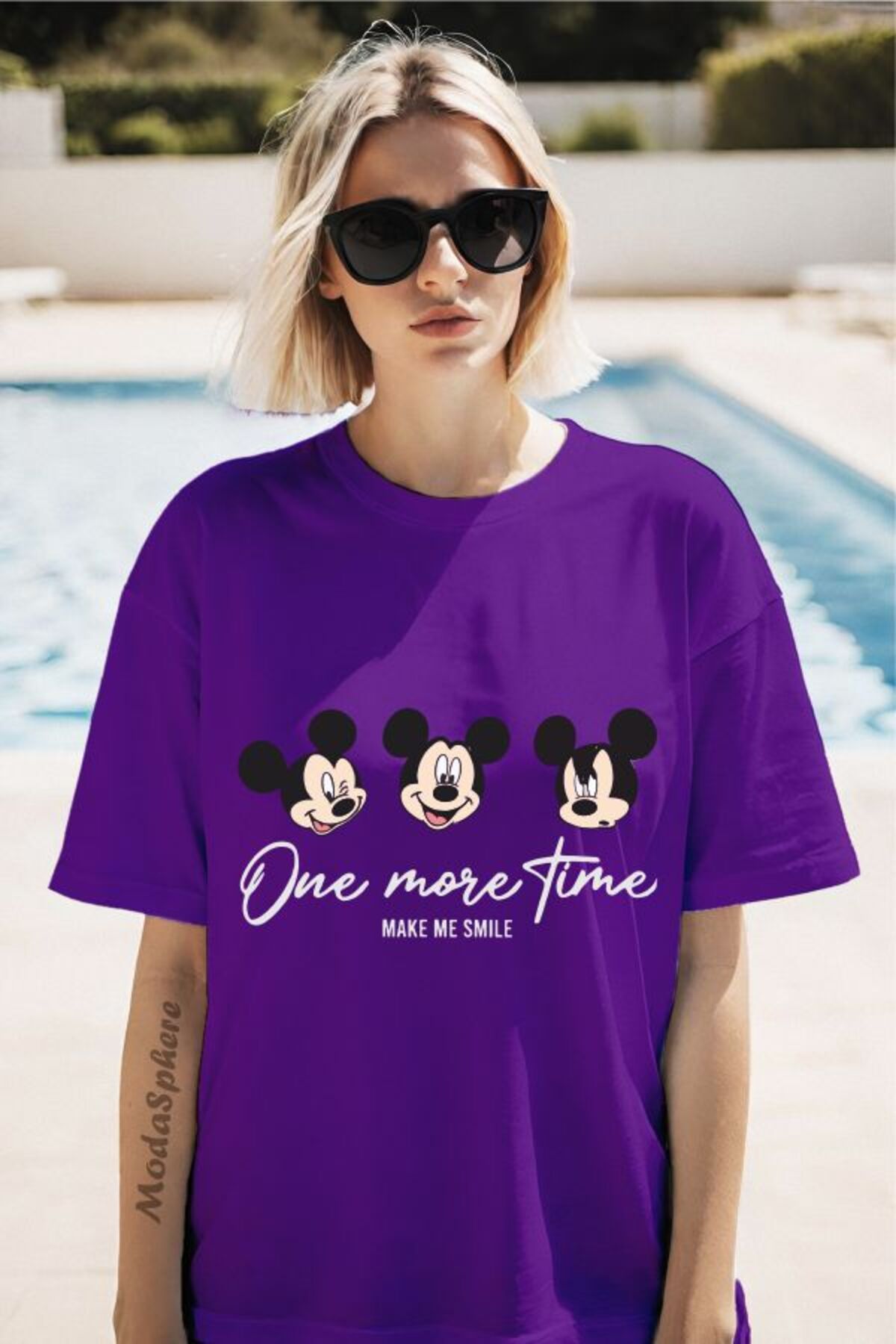 ModaSphere One More Time Baskılı Unisex Oversize Tişört