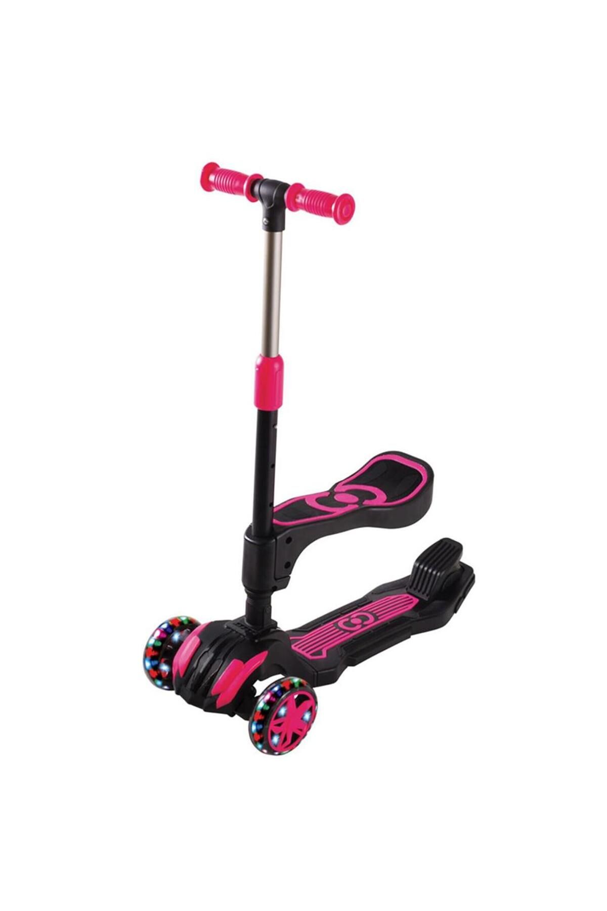 Kelebek Oyuncak Combo Oturaklı Led Işıklı Scooter - Pembe