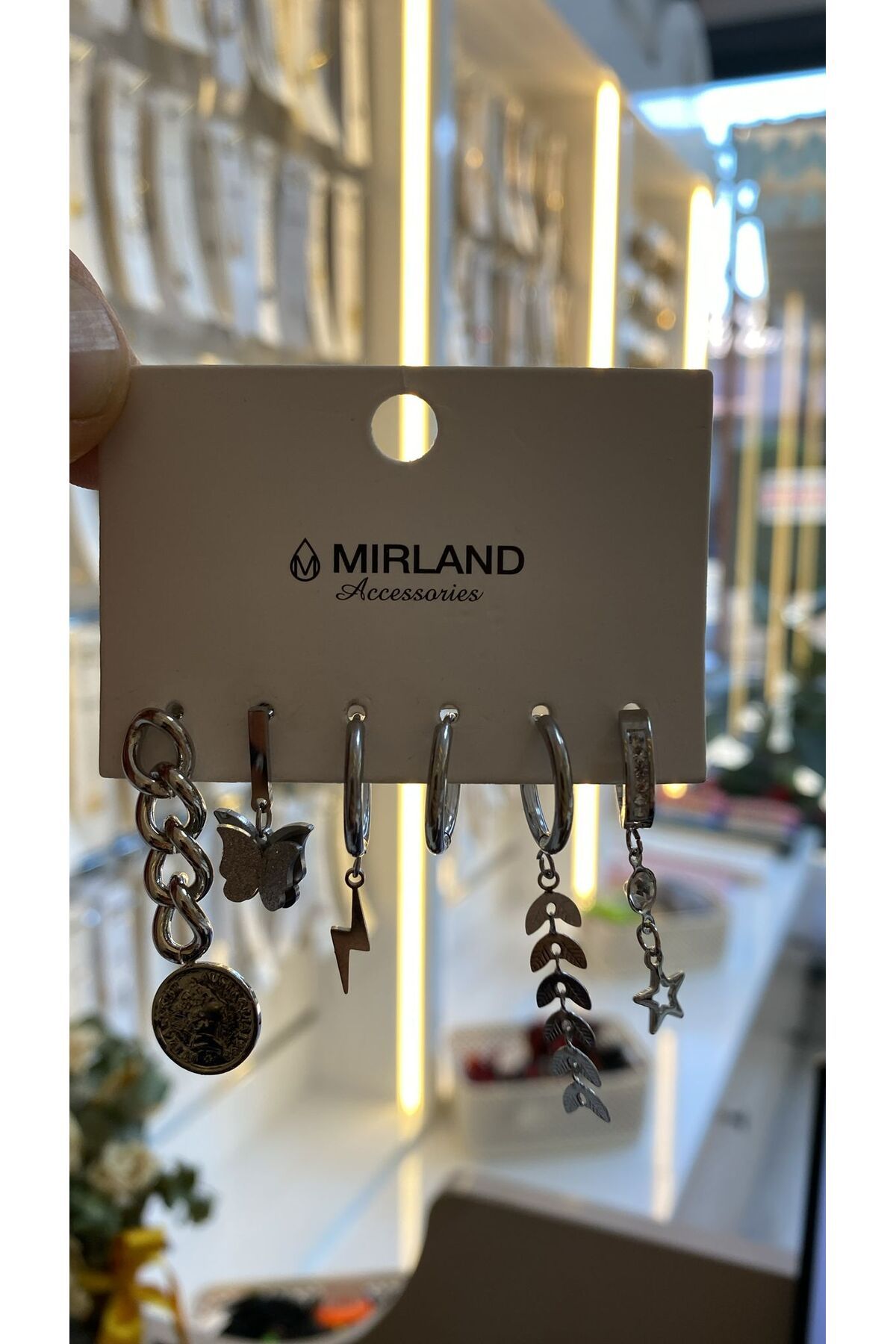 MİRLAND TAKI ŞIK ÇELİK KADIN 6 LI KÜPE SETİ