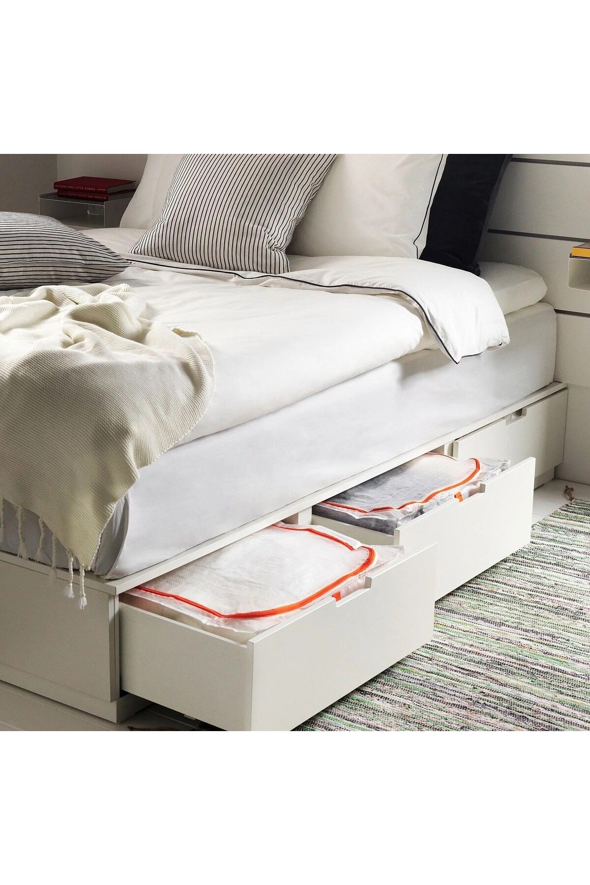 IKEA QUALİTY Fermuarlı Düzenleme Kutusu 55x49x19 Cm İkea Saklama Kutusu Beyaz Renk Hurç