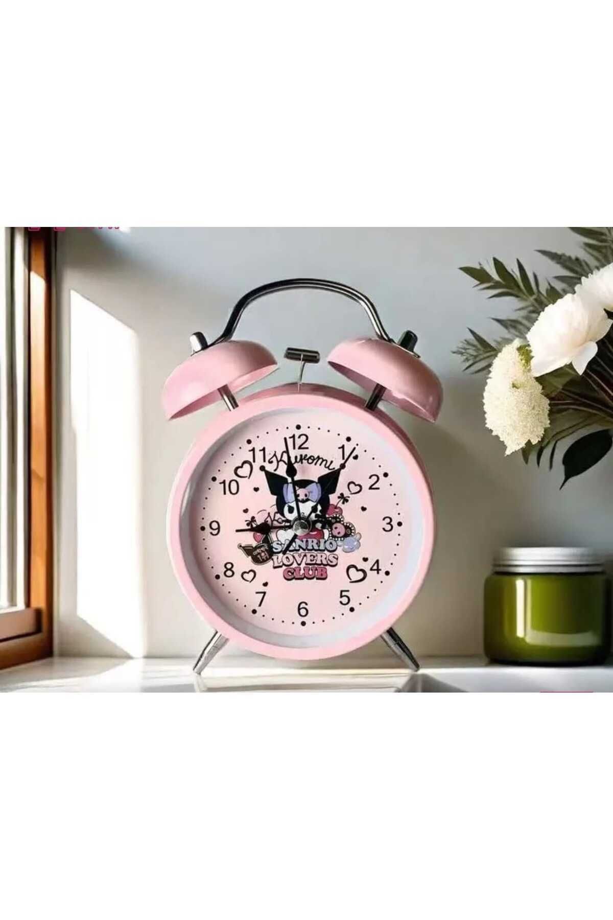 Elioure Sevimli Pembe Çalar Saat, Masa Saati, Çift Çanlı, Şık ve Kullanışlı Tasarım