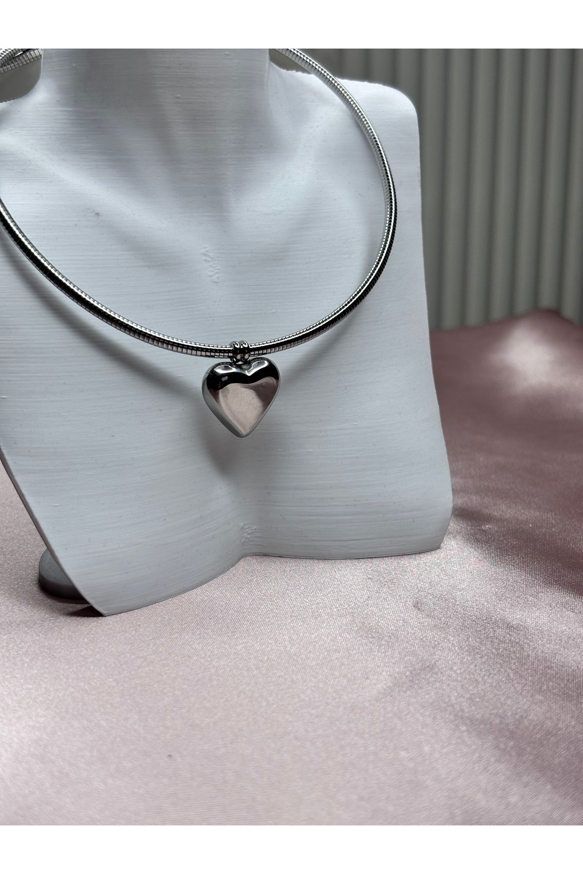 Glamour Ucu kalpli silver GG çelik kolye