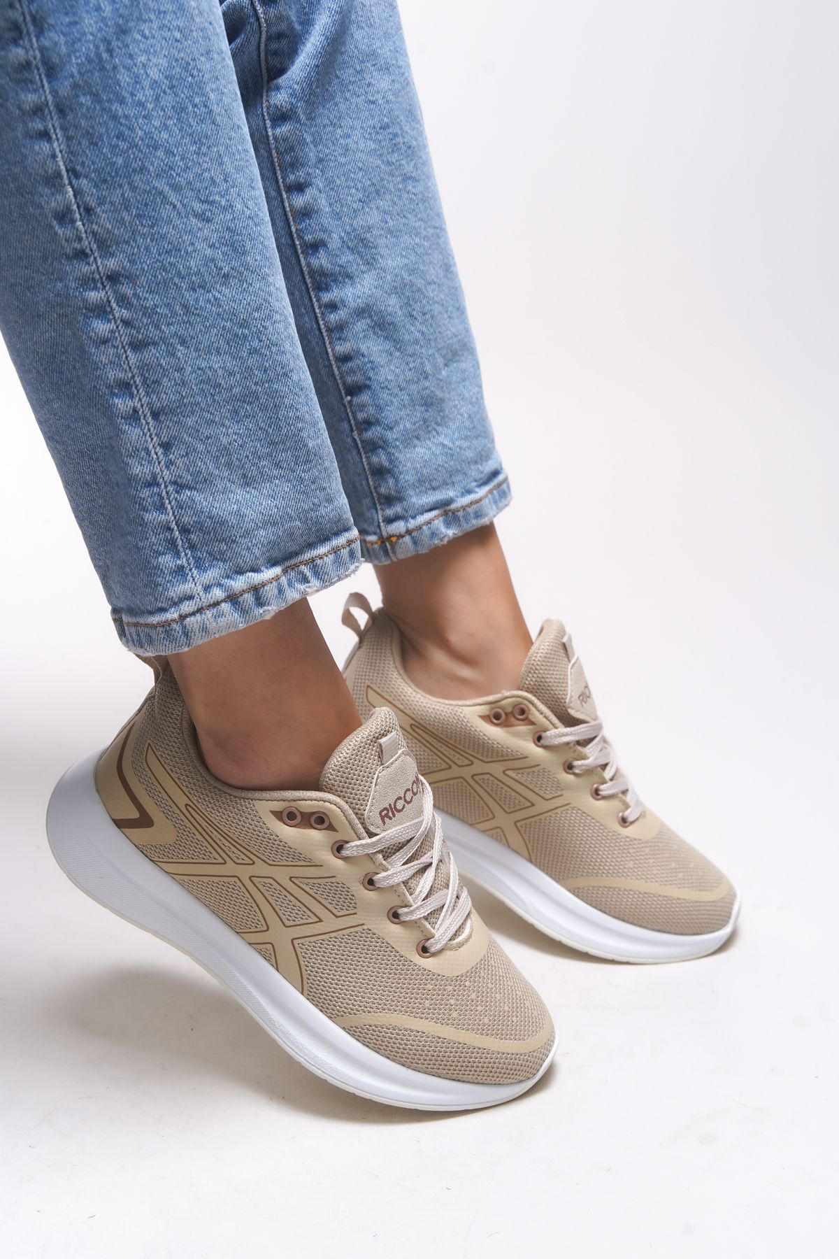 Riccon Graryll Unisex Sneaker 001218 Bej Beyaz