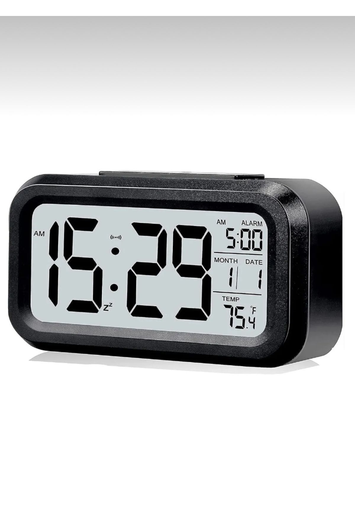 DEKORANLA Lcd Işıklı Sensörlü Dijital Masa Saati ve Termometreli Alarm Özelliği