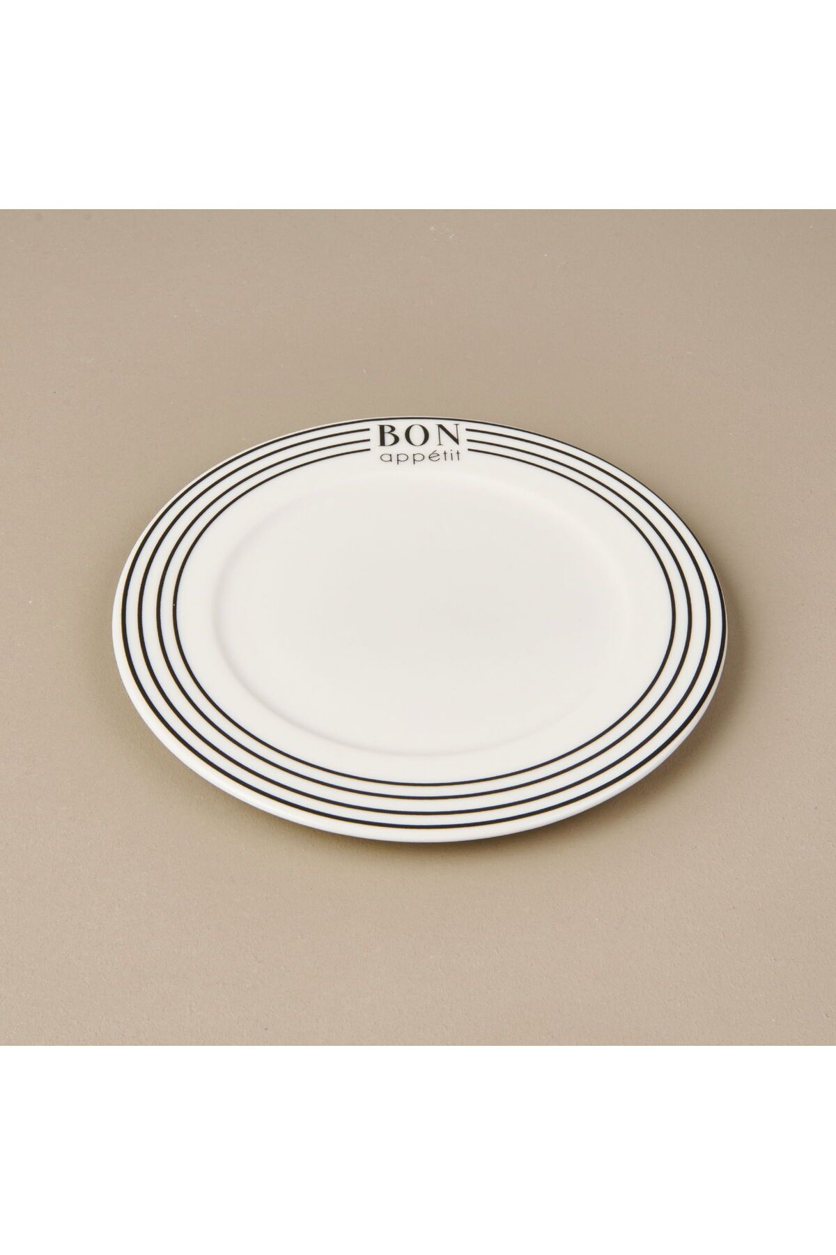 ASPARTAM Kitchen Elegant Curves Porselen Pasta Tabağı - Siyah / Beyaz - 20 cm