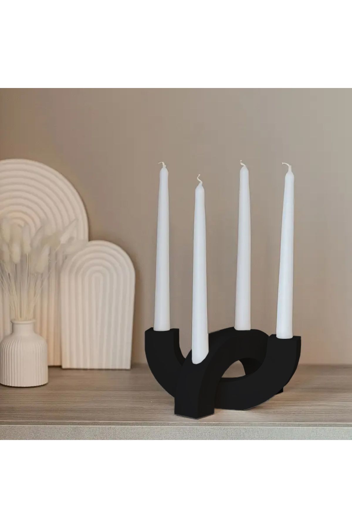 Liva Home Life 2li U Şeklinde Şamdan Mumluk Beton