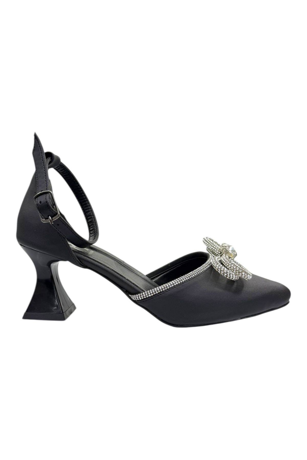 Shoes Saten Kristal Fiyonklu Topuklu