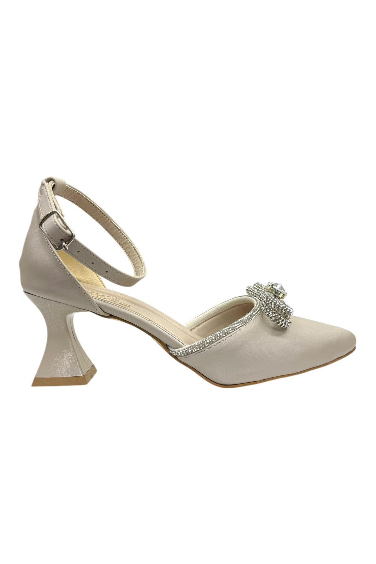 Shoes Saten Kristal Fiyonklu Topuklu