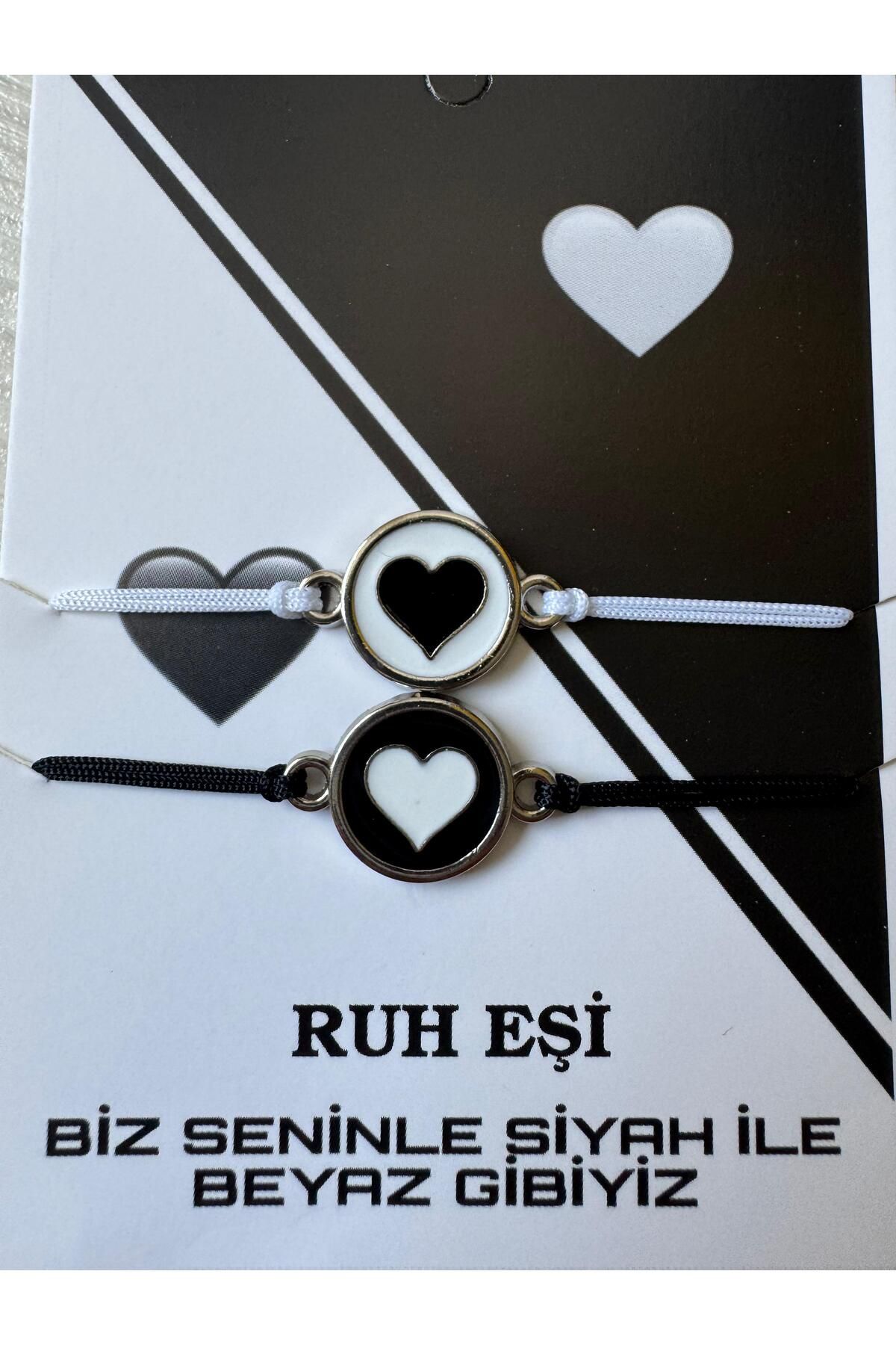 İYİ MODA Ruh Eşi Siyah Beyaz Denge Ayrılmaz İkili Bileklik Hediyelik Bileklik