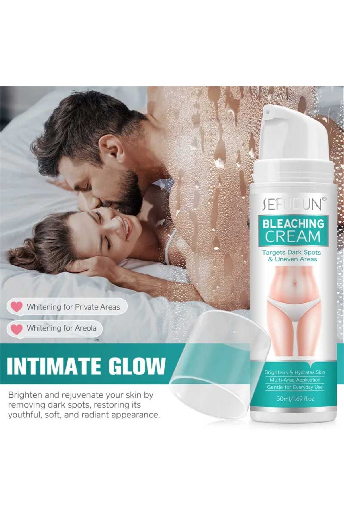 sefudun-Cremă de albire pentru zone intime, reduce petele pigmentare și întunecarea pielii, 50 ml 4