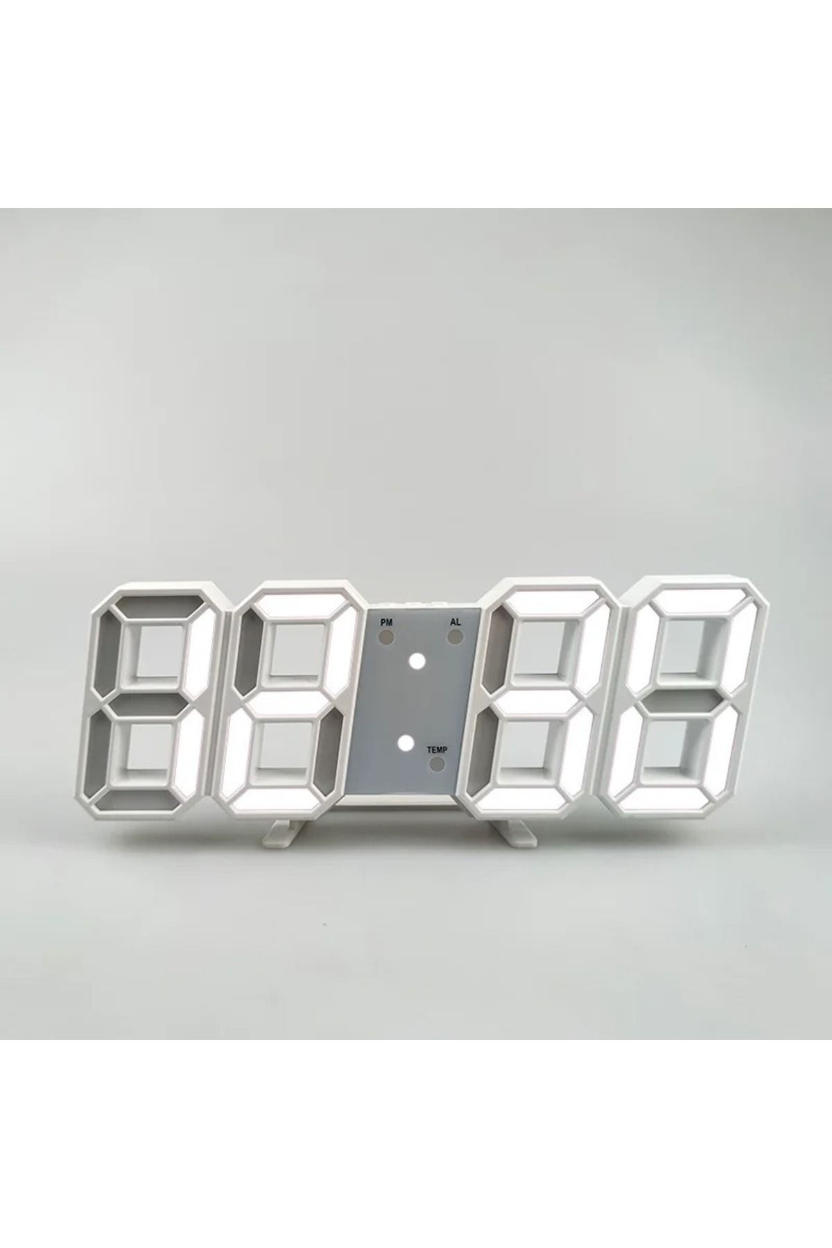 DEKORANLA 3D LED Dijital Sıcaklık Gösterge Akrilik Masa ve Duvar Saati, USB Güçlü, Modern Tasarım
