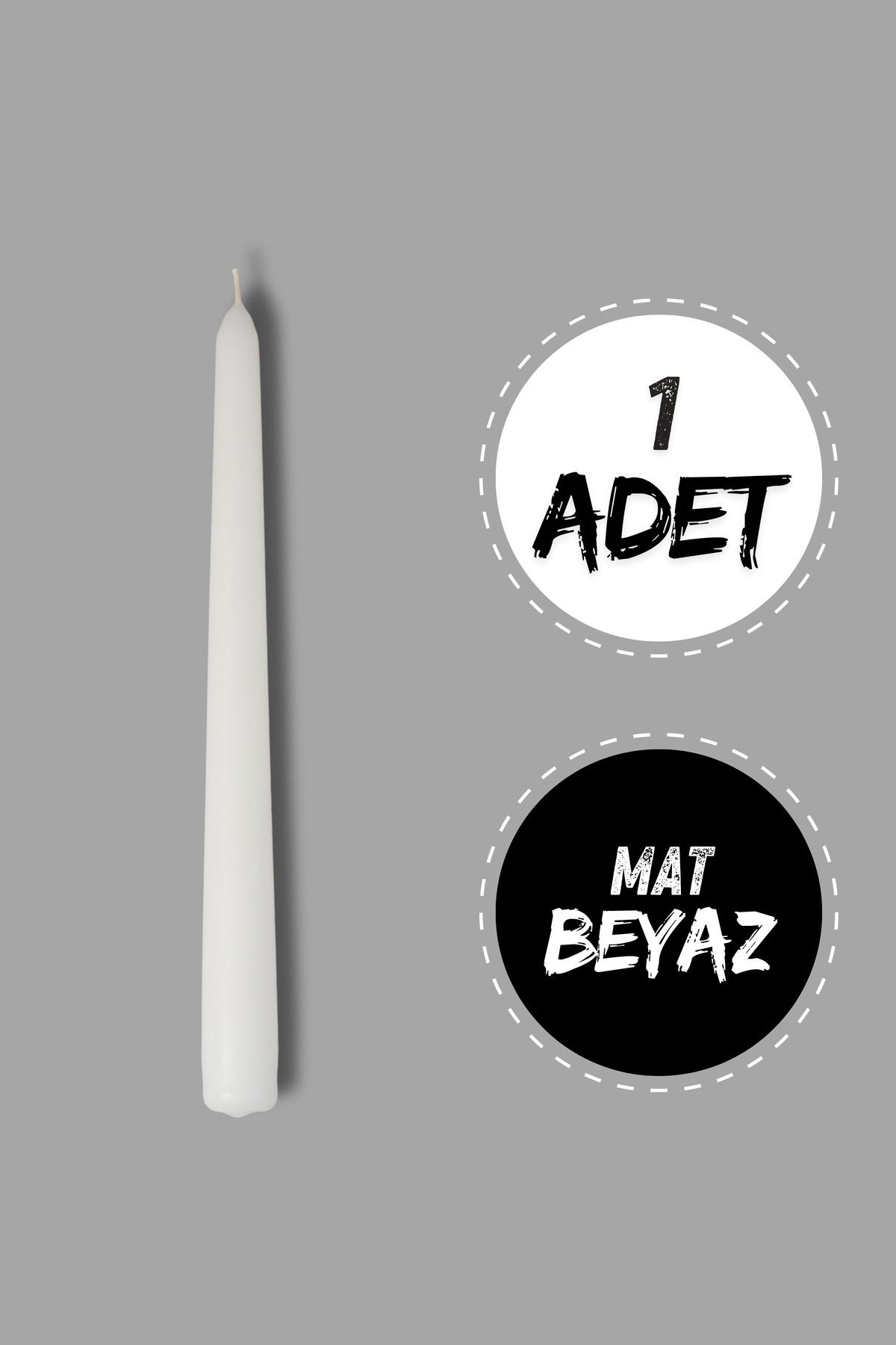 DEKORANLA Mat Beyaz Şamdan Mumu, Yılbaşı, Kına, Parti, Doğum Günü, Bekarlığa Veda, 1 adet