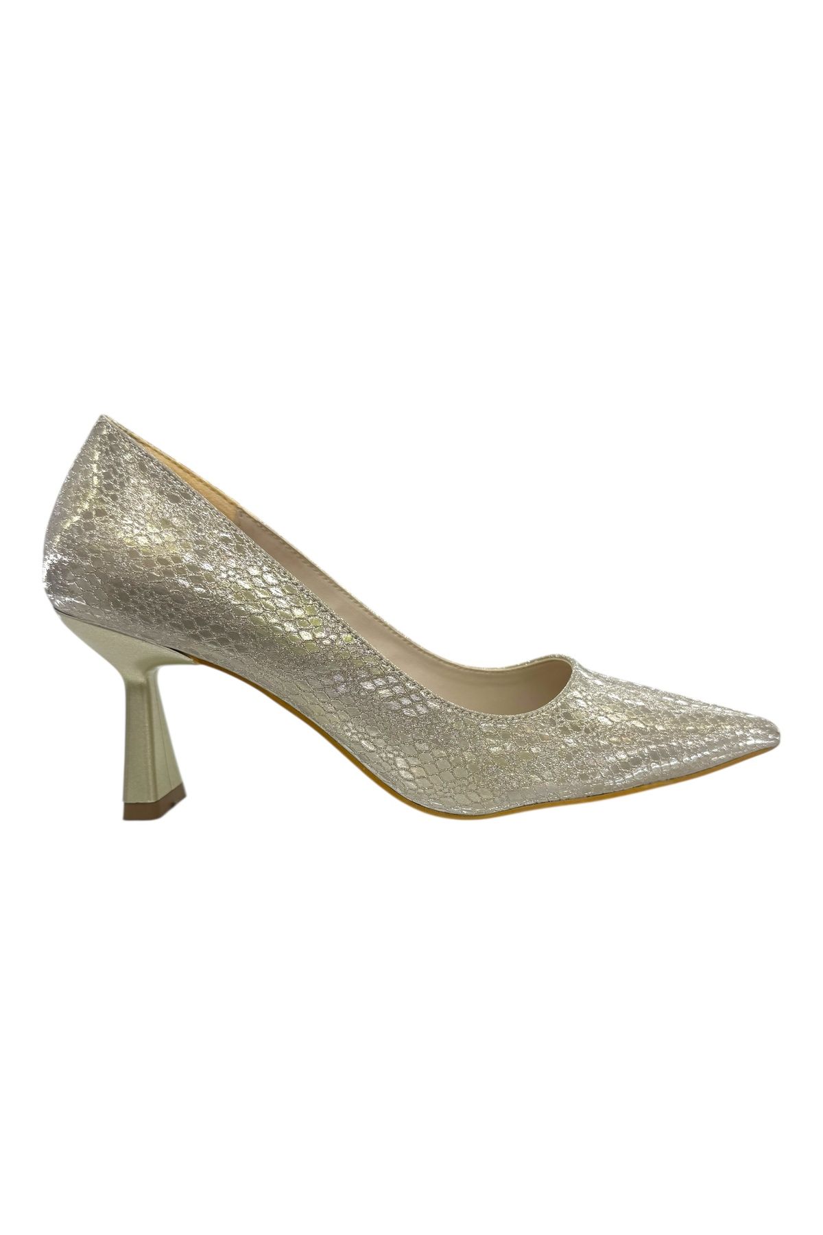 Shoes Yılan Desenli Orta Topuklu Stiletto