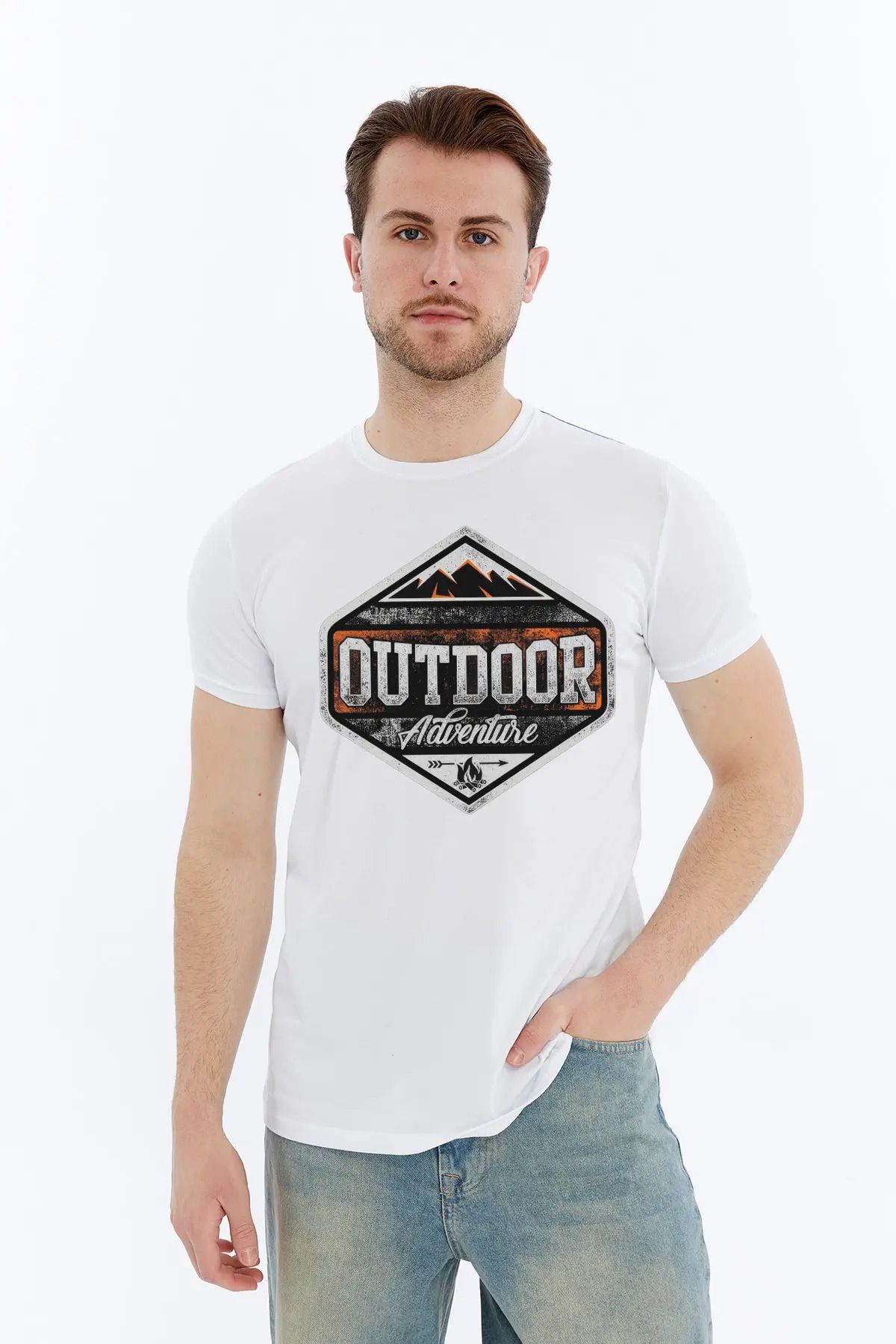 MYFORA Outdoor Advanture Baskılı Erkek Tişört – Macera Ruhunu Yansıt