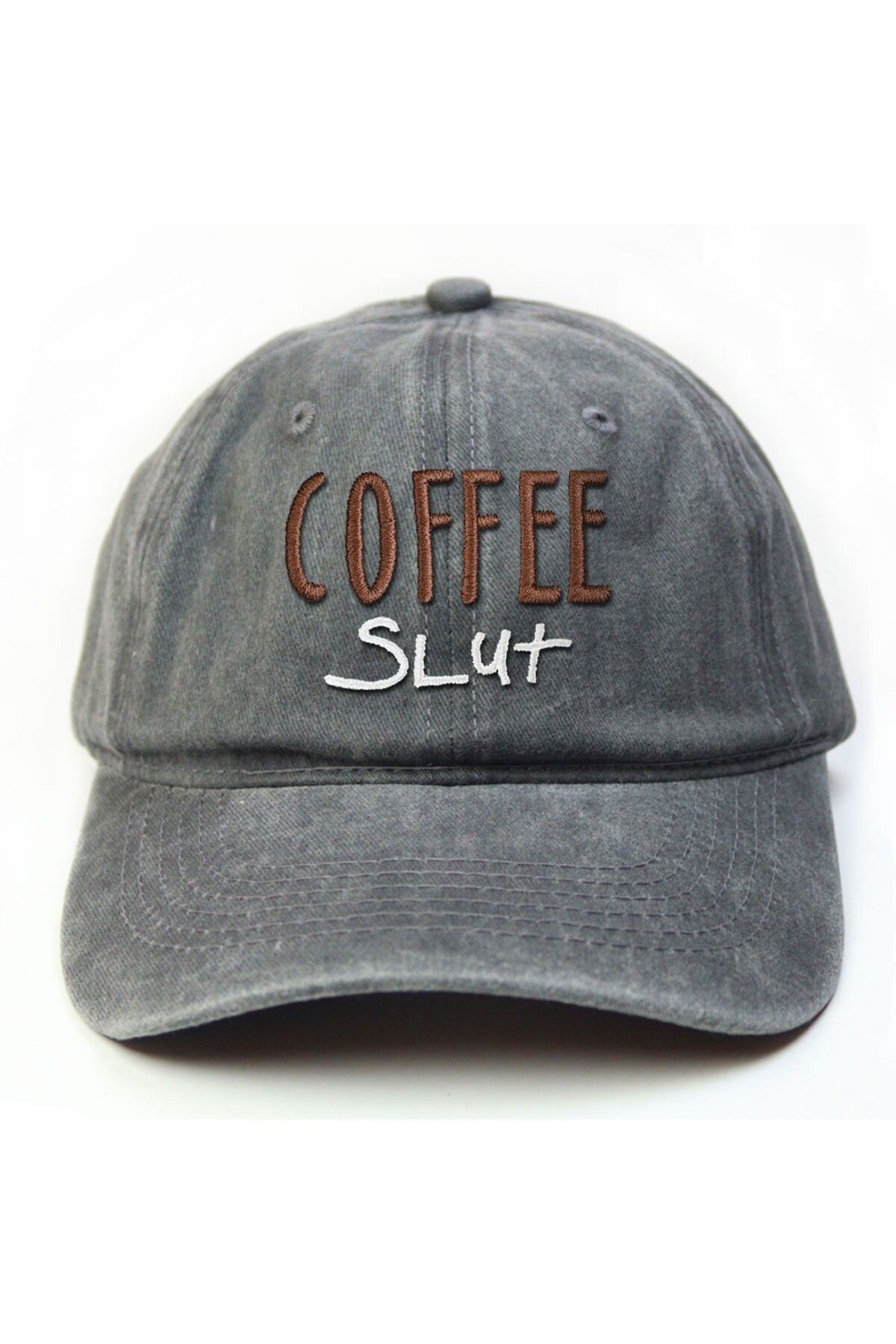T-FUNNY Coffe Slut Kahve Bağımlısı Yıkamalı Eskitme Şapka