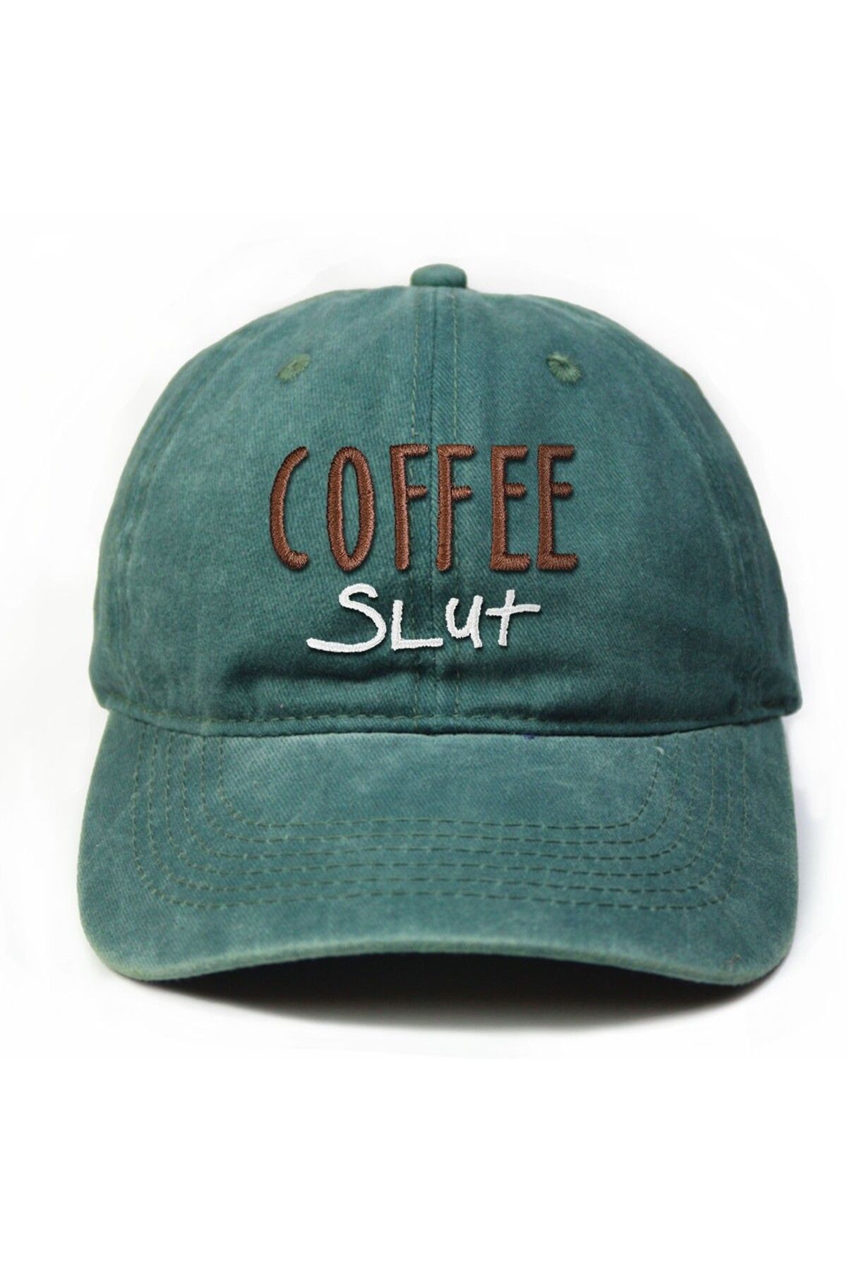 T-FUNNY Coffe Slut Kahve Bağımlısı Yıkamalı Eskitme Şapka