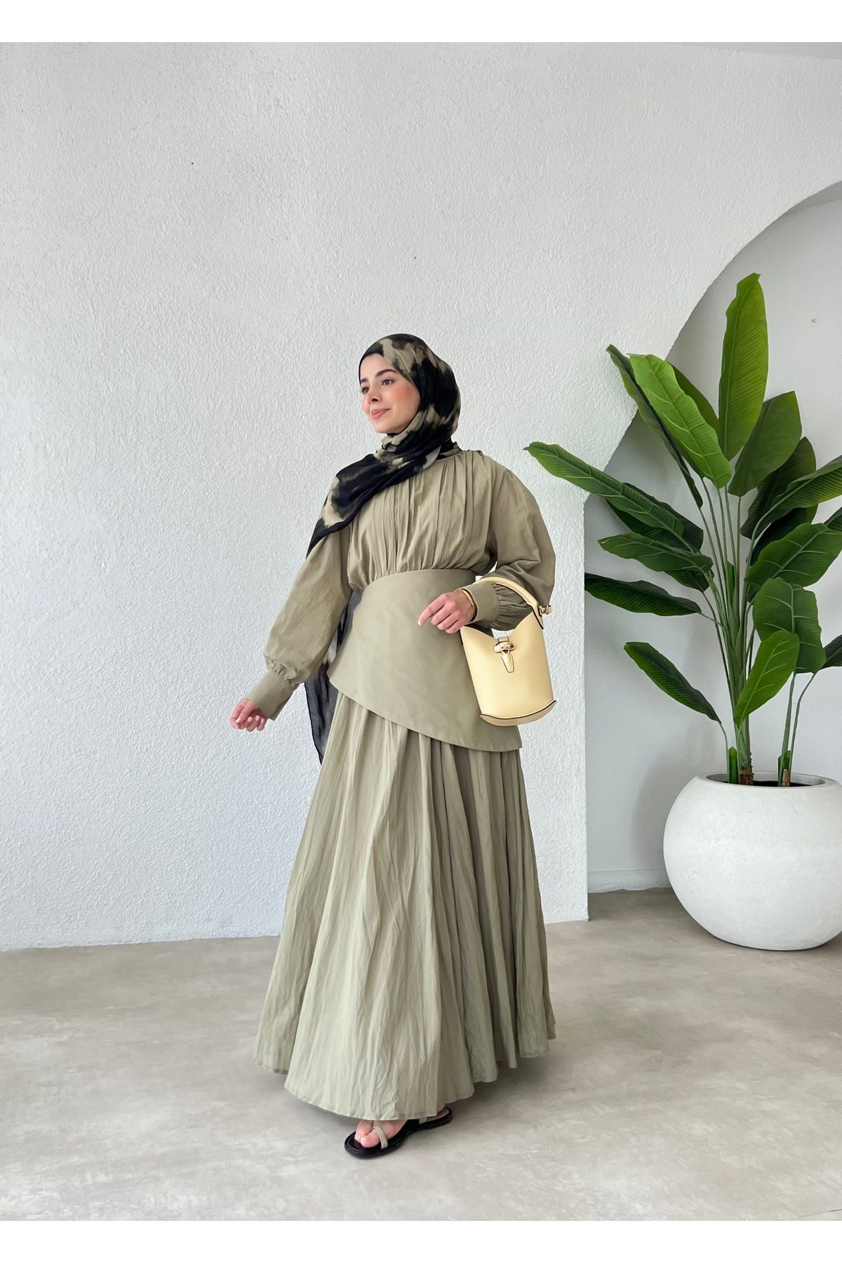 MODA AKSA BEL FULAR VUAL ELBİSE
