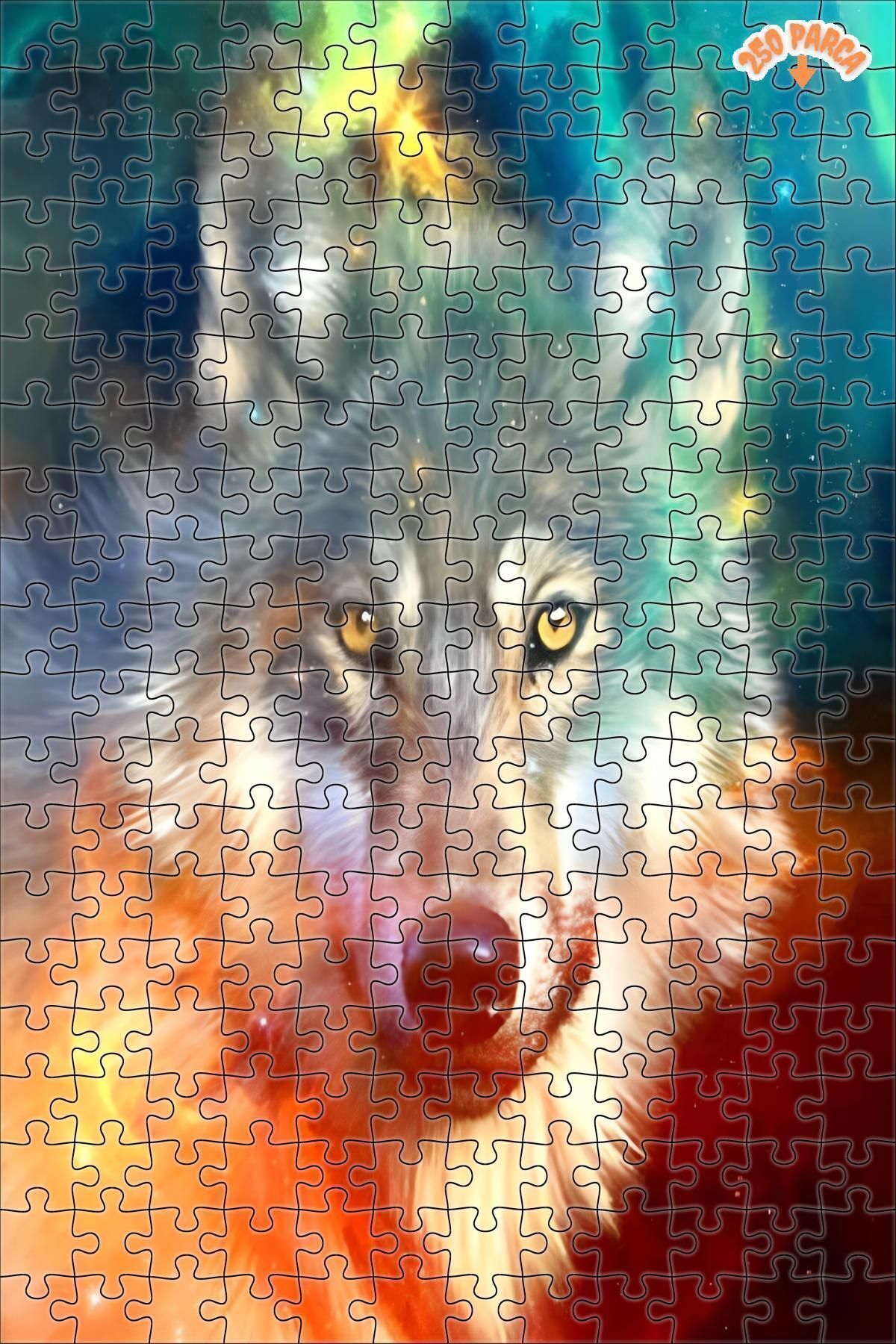 Elioure TR Suluboya Kurt Dekoratif Çift Katlı Çerçeveli Asılabilir Ahşap Puzzle 250 PARÇA 30X30 ARZU GÜL Tİ
