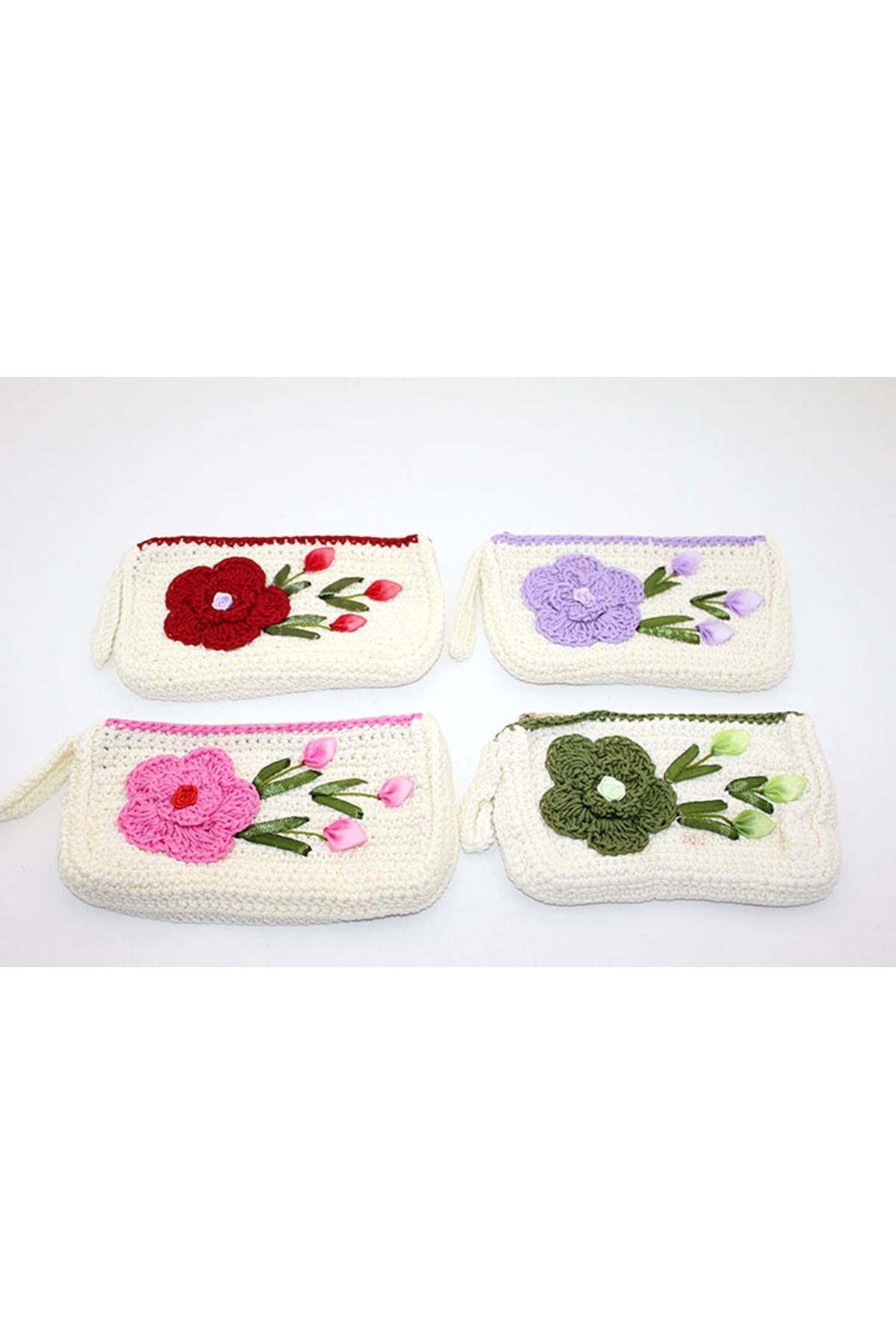 Store Çiçekli Örme Çanta 20*10 Cm
