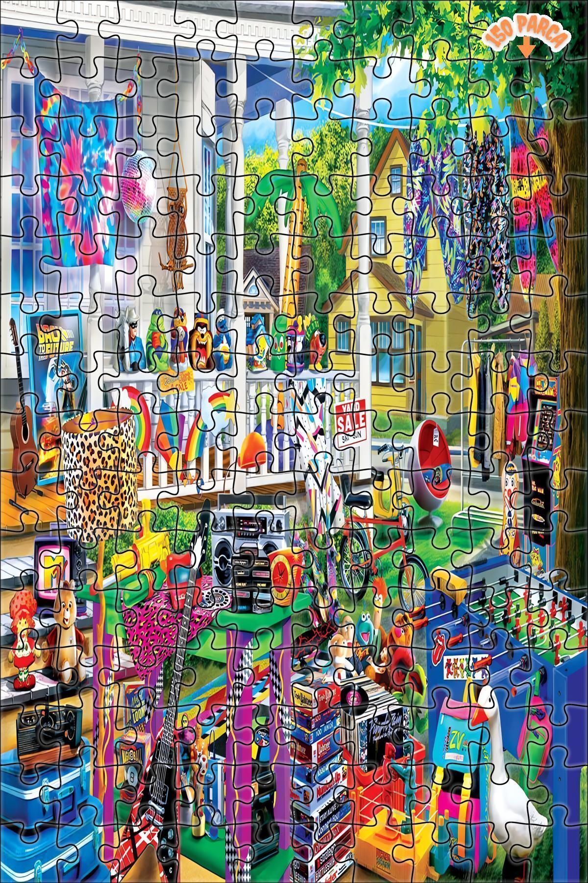Elioure TR Renkli Koleksiyonum Dekoratif Çift Katlı Çerçeveli Asılabilir Ahşap Puzzle 150 PARÇA 20X30 TİCAR