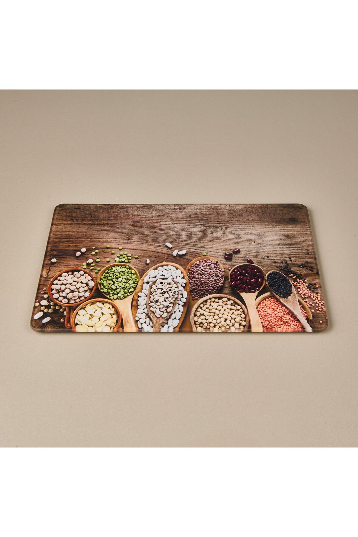 ASPARTAM Sebze Desenli Cam Kesme Tahtası - Renkli - 20x30 cm