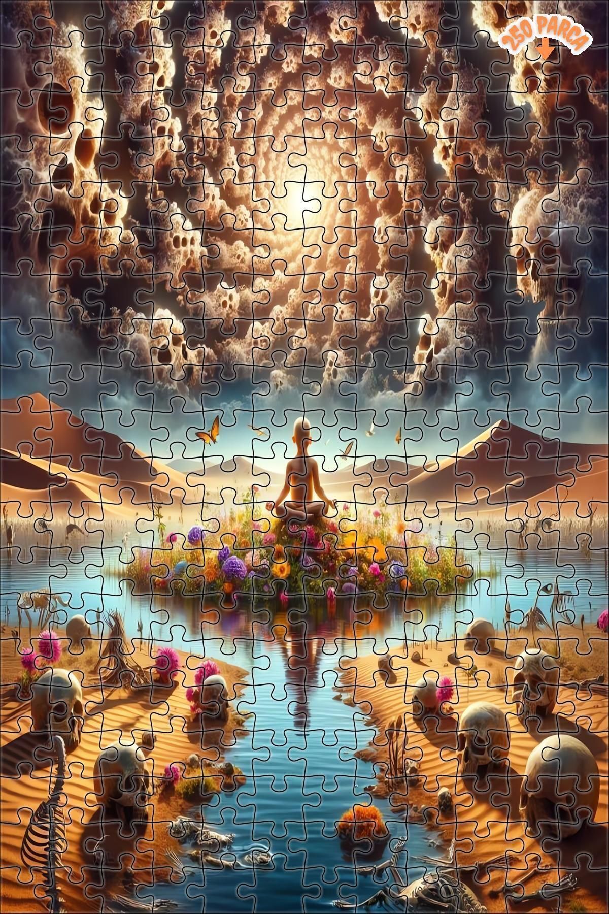Elioure ARZU GÜL Sonsuz Döngüde Aydınlanma Dekoratif Çift Katlı Çerçeveli Asılabilir Ahşap Puzzle 250 PARÇA