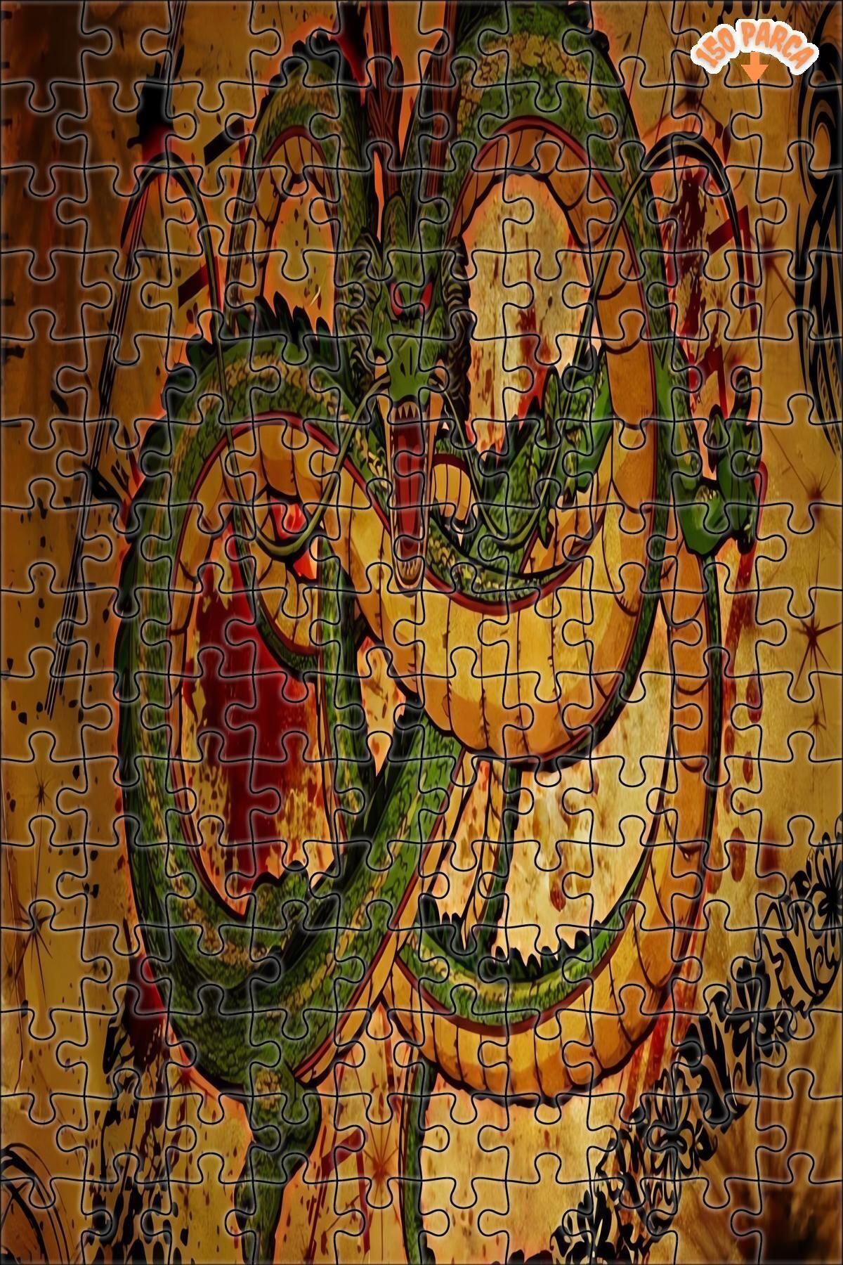 Elioure ARZU GÜL Çin Ejderhası Dekoratif Çift Katlı Çerçeveli Asılabilir Ahşap Puzzle 150 PARÇA 20X30 TR Tİ