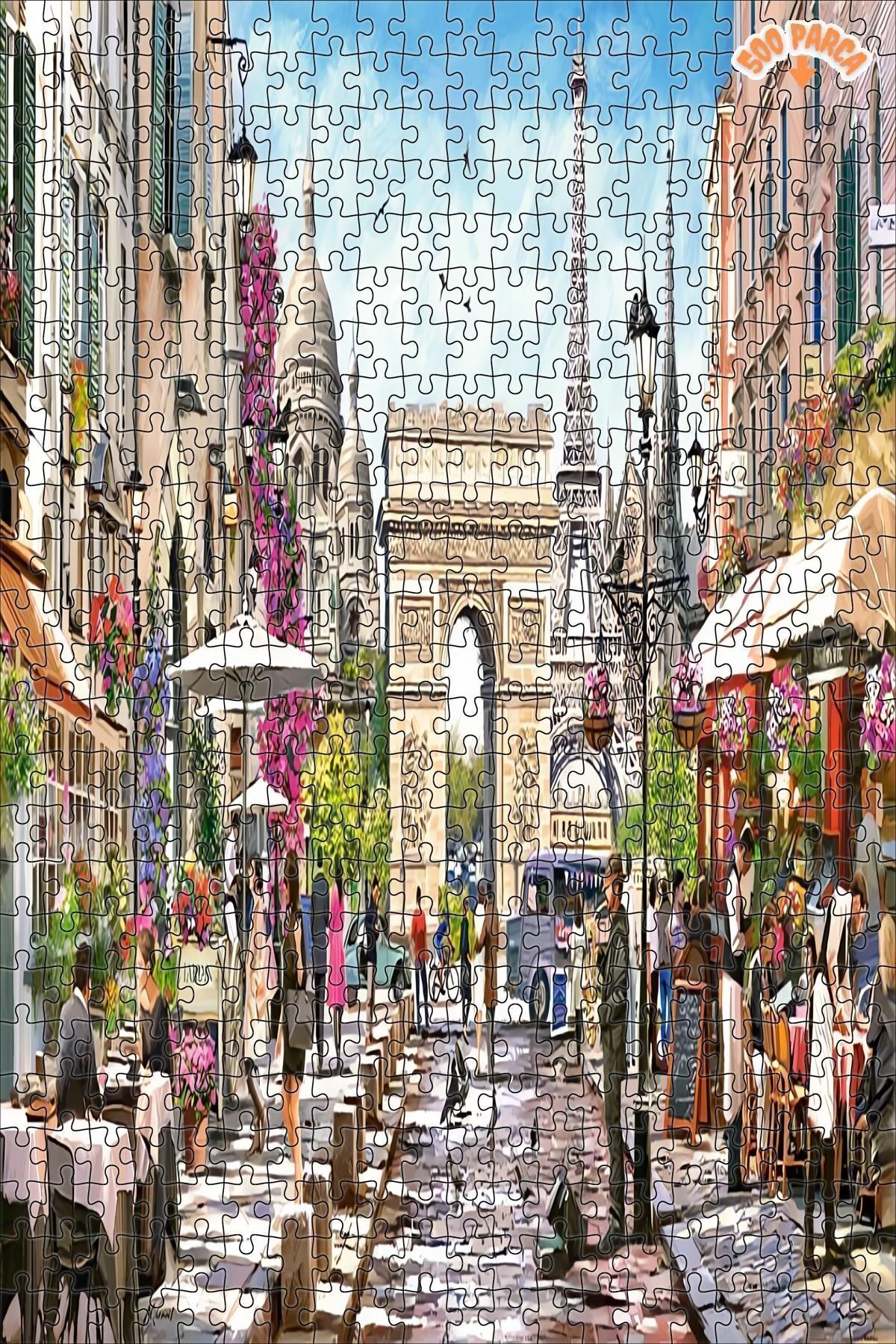 Elioure TR Paris'in Özü Dekoratif Çift Katlı Çerçeveli Asılabilir Ahşap Puzzle 500 PARÇA 30X50 ARZU GÜL TİC