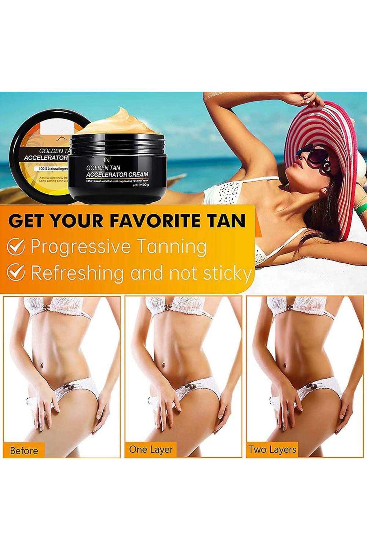 sefudun-Accelerator Cream For 10 Times Faster Tanning, Intensifying Effect, 100% , , 100 G 5