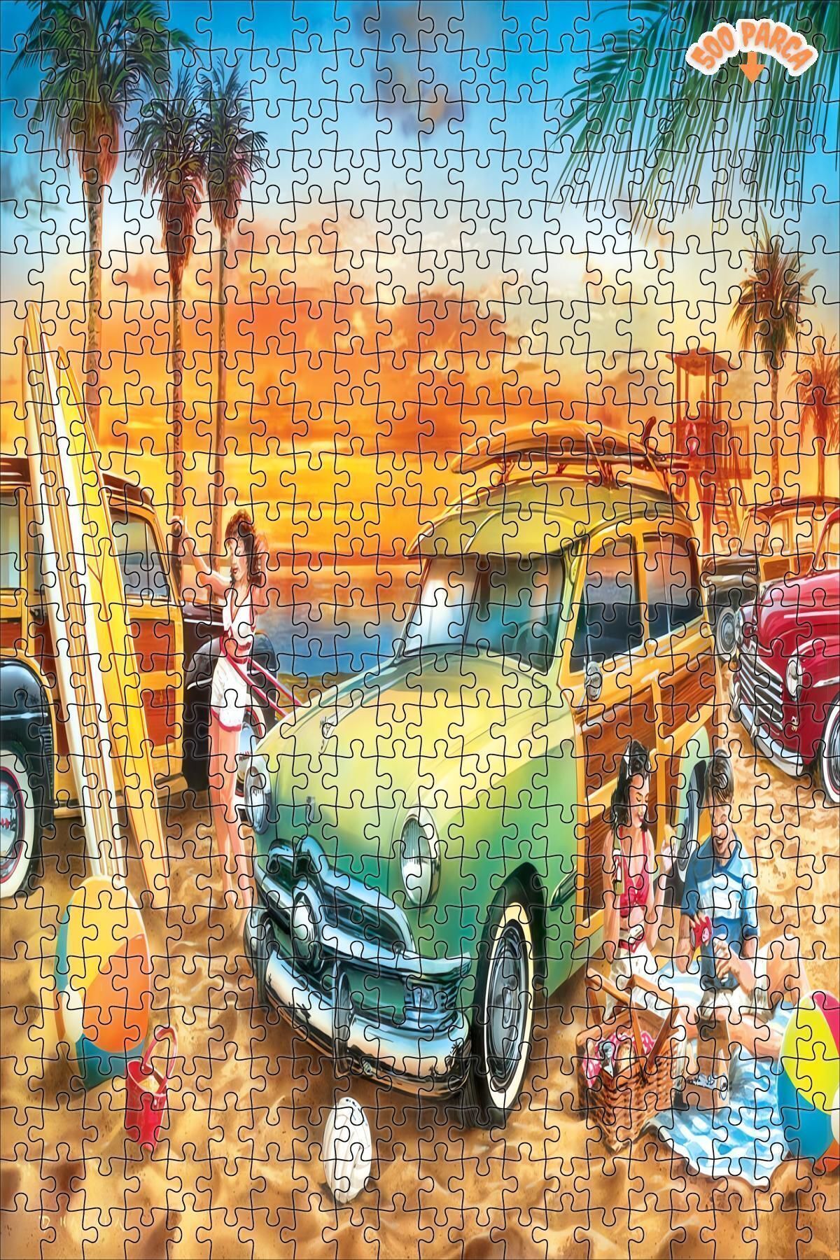 Elioure TR Plaj Hayat Dekoratif Çift Katlı Çerçeveli Asılabilir Ahşap Puzzle 500 PARÇA 30X50 TİCARİ UNVAN: