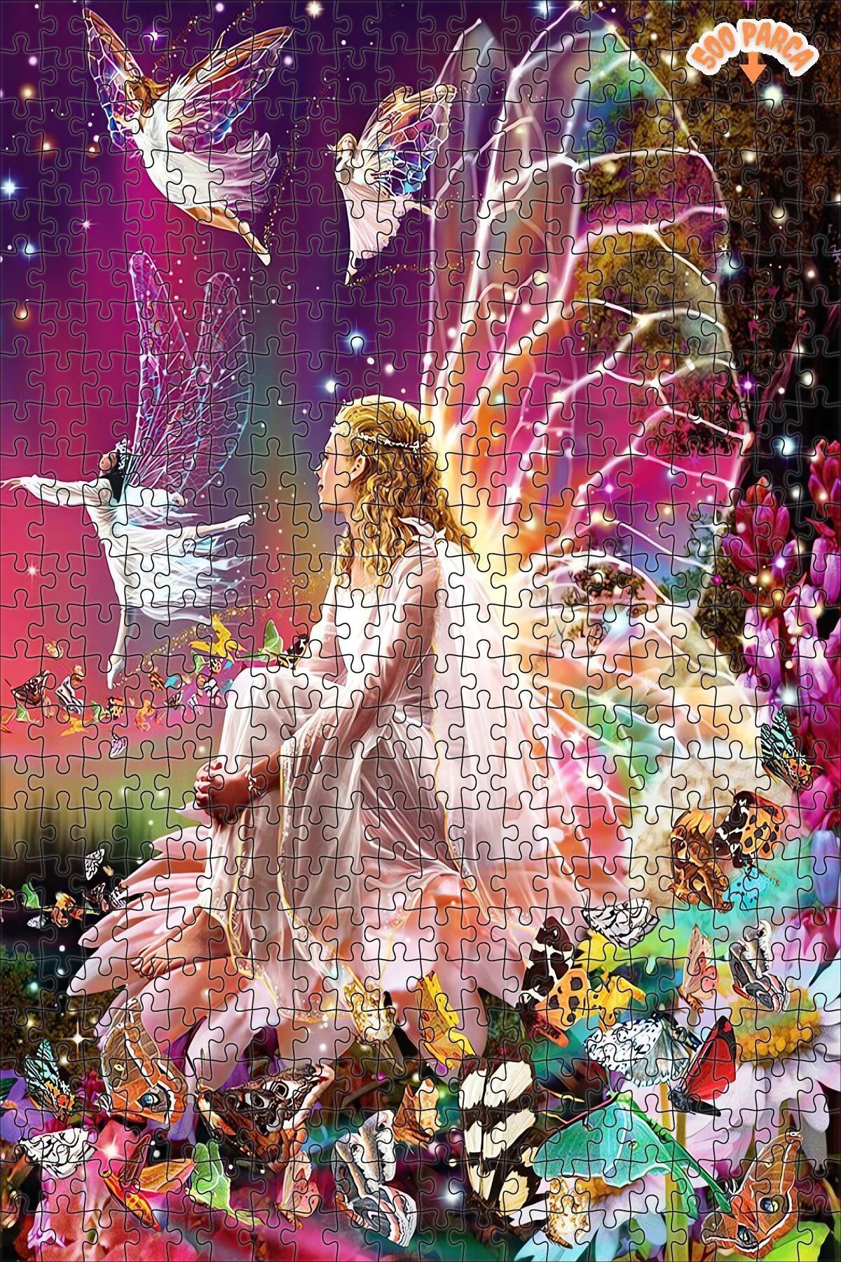 Elioure TR Melek kız Dekoratif Çift Katlı Çerçeveli Asılabilir Ahşap Puzzle 500 PARÇA 30X50 TİCARİ UNVAN: Ş