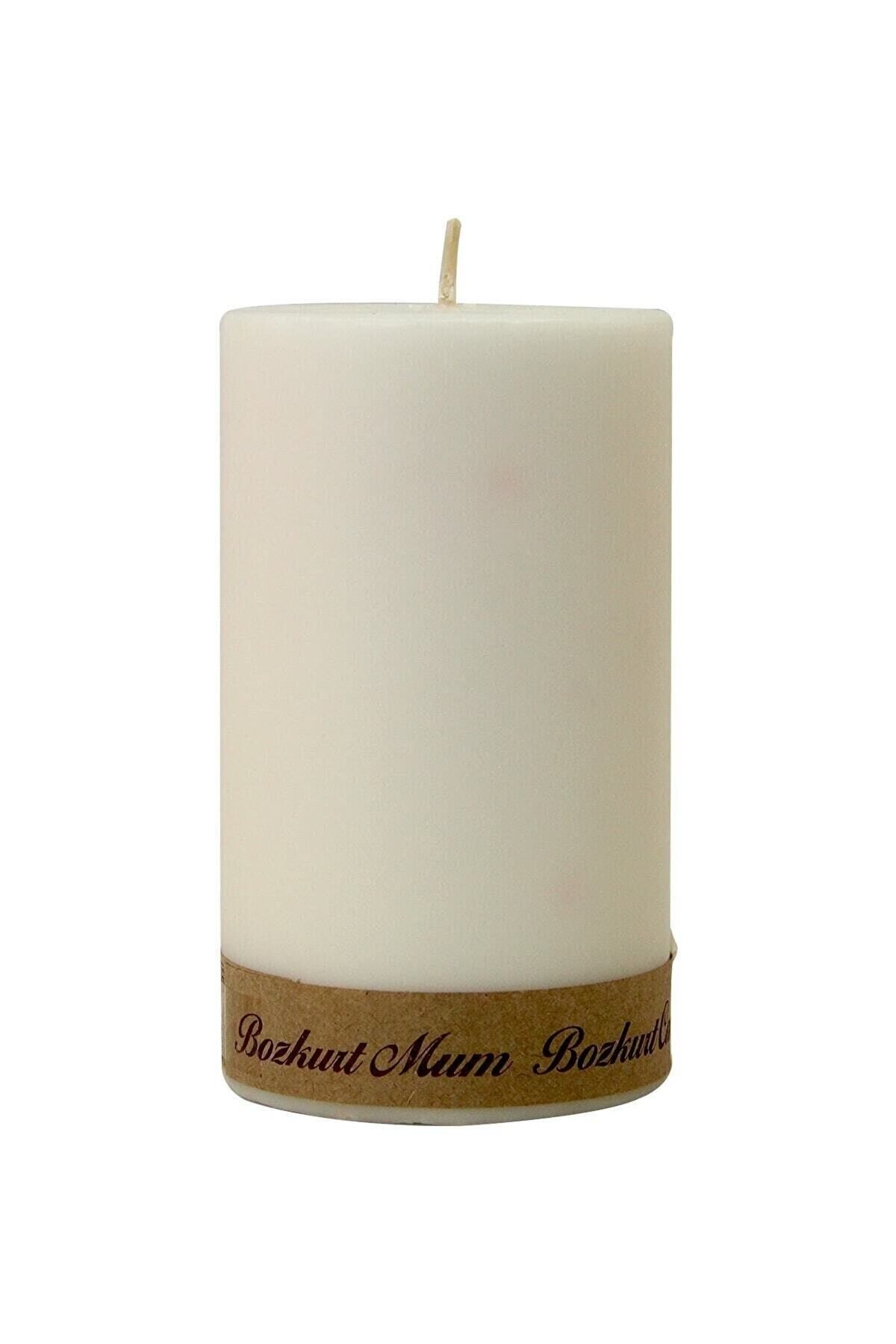 DEKORANLA Şirin Silindir Mum 7x12 cm, sıcak ve huzur veren ev dekoru
